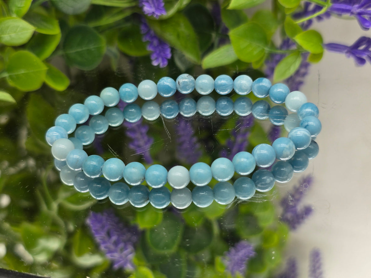 Blue Sky Stone Beads Bracelet – Stone of Calm, Clarity & Inner Peace Crystal Wellness