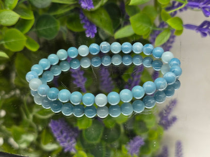 Blue Sky Stone Beads Bracelet – Stone of Calm, Clarity & Inner Peace Crystal Wellness