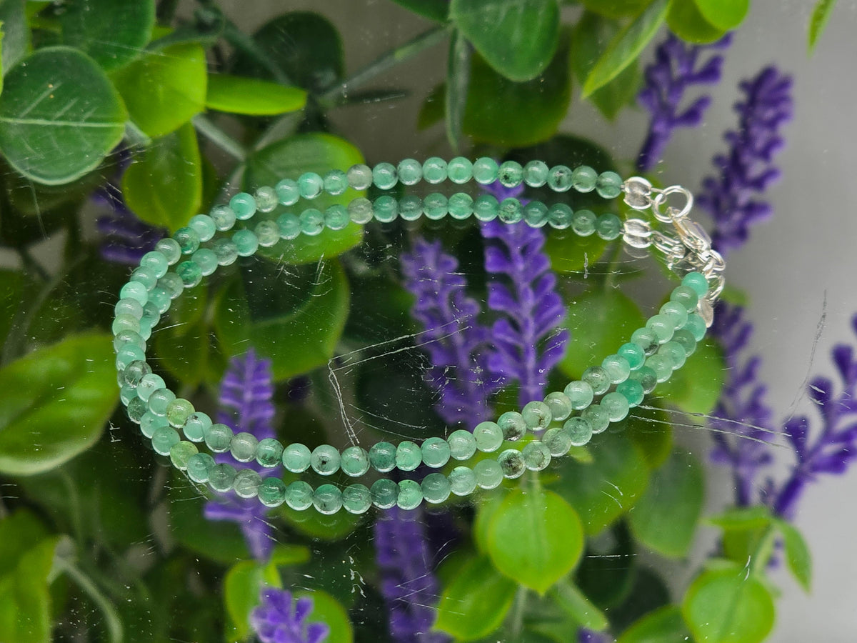 3mm Emerald Bracelet in Sterling Silver – Love, Prosperity & Wellness Crystal Wellness