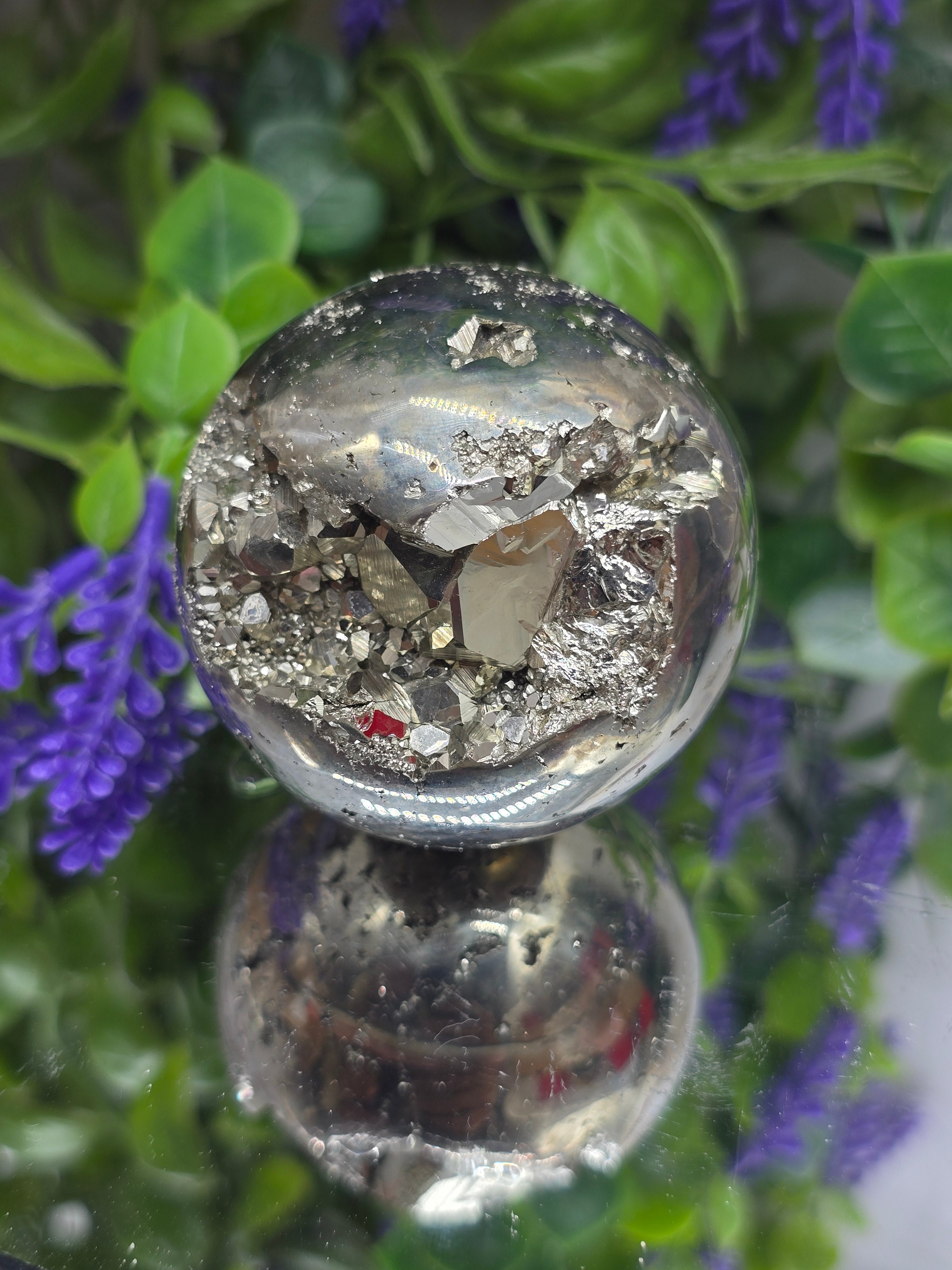 Premium Natural Pyrite Sphere – “Stone of Prosperity & Protection” | 6cm Crystal Wellness