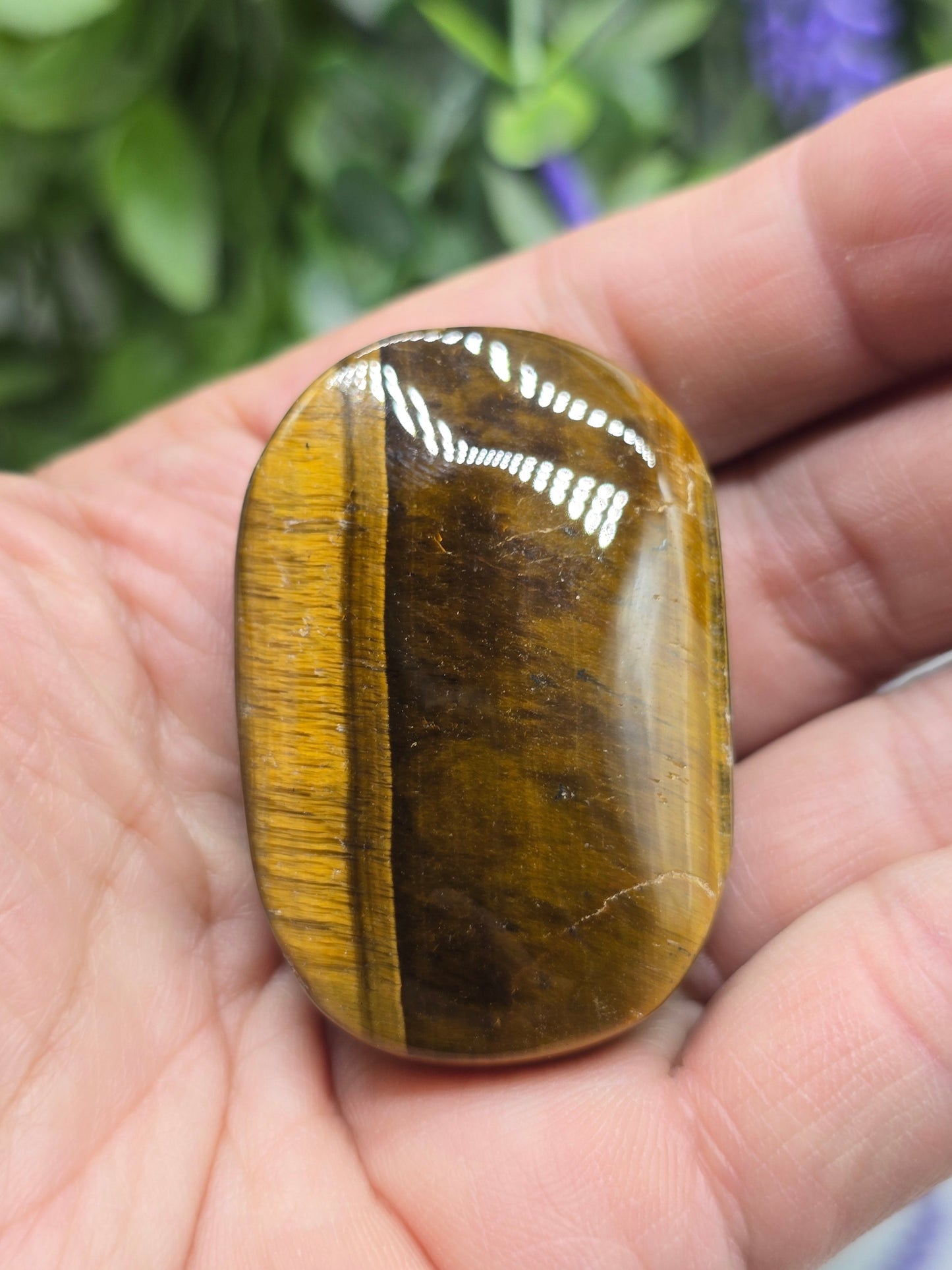 Gold Tiger's Eye Palm Stone Crystal Wellness