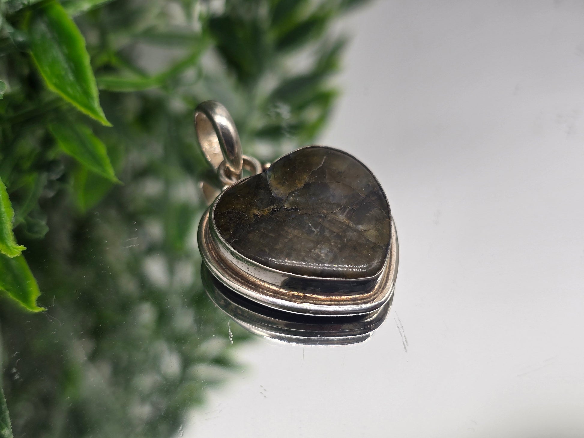 Labradorite Heart Pendant 925 Sterling Silver – Transformation, Protection & Intuition Crystal Necklace Crystal Wellness