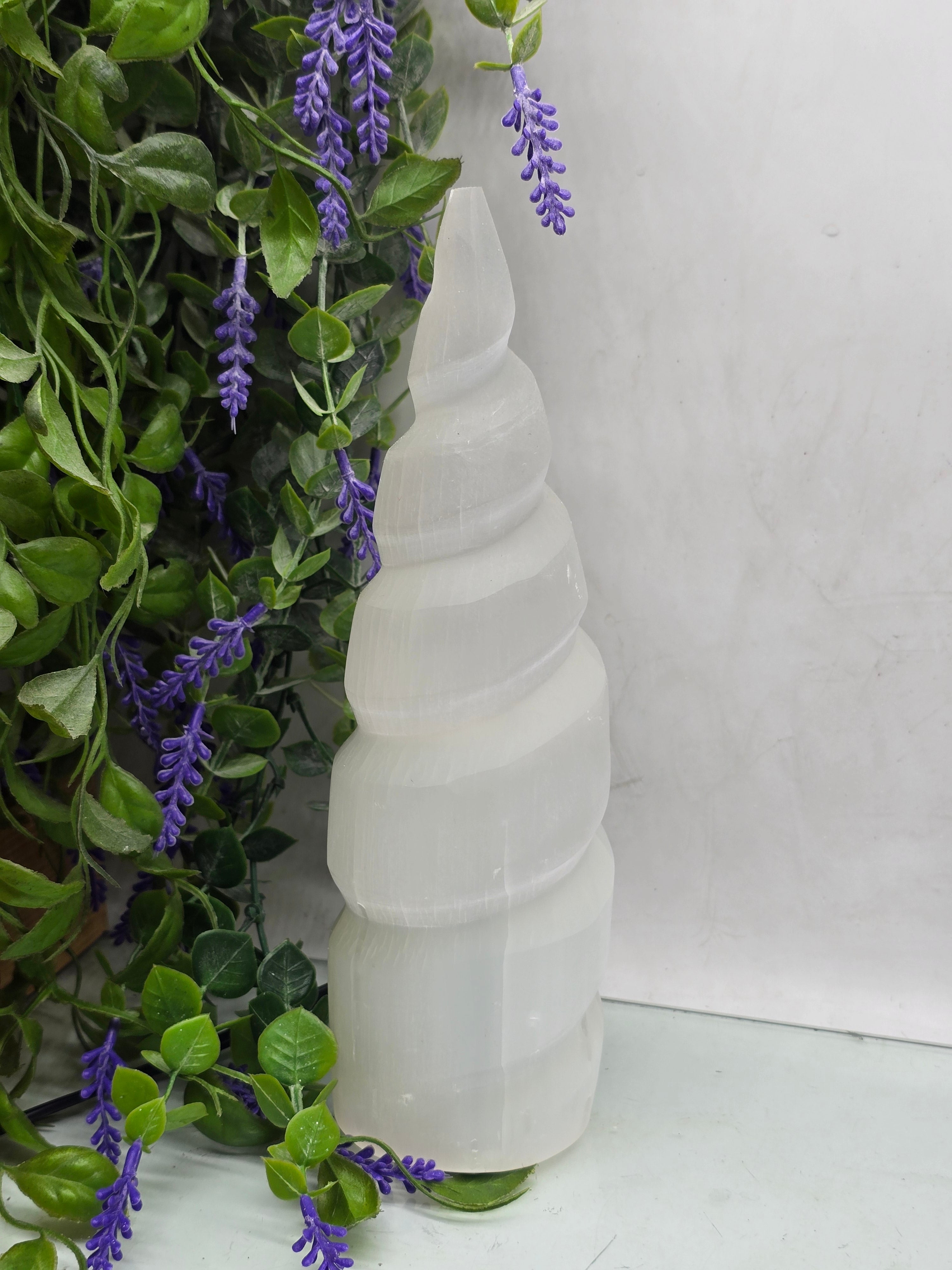 Luxury Selenite Spiral Lamp – High-Grade Moroccan Cleansing Light for Energy Purification & Inner Peace Crystal Wellness