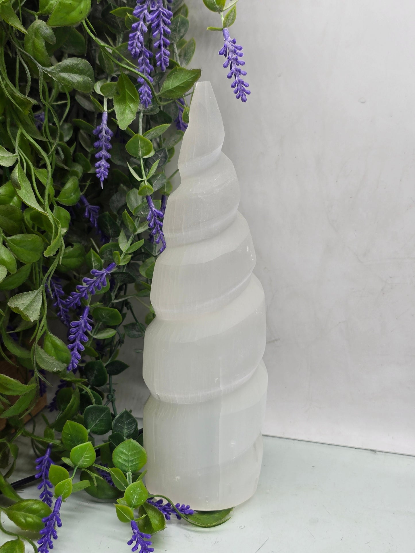 Luxury Selenite Spiral Lamp – High-Grade Moroccan Cleansing Light for Energy Purification & Inner Peace Crystal Wellness