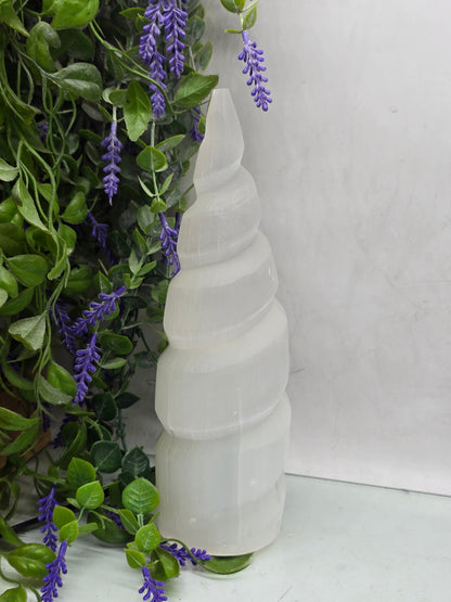 Luxury Selenite Spiral Lamp – High-Grade Moroccan Cleansing Light for Energy Purification & Inner Peace Crystal Wellness