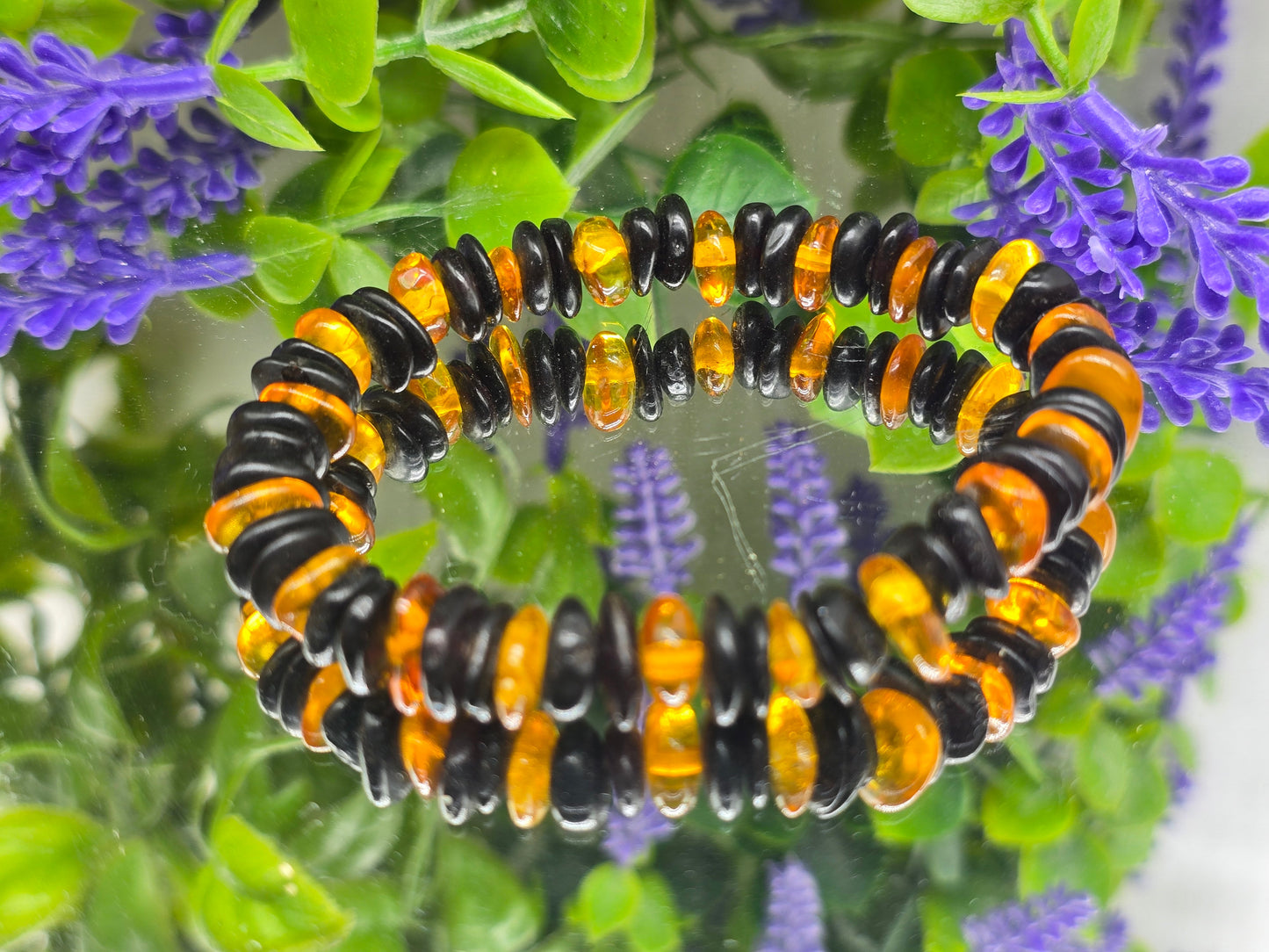 Black & Yellow Amber Bracelet – 51.25 Grams (Protection, Vitality, and Emotional Balance) Crystal Wellness