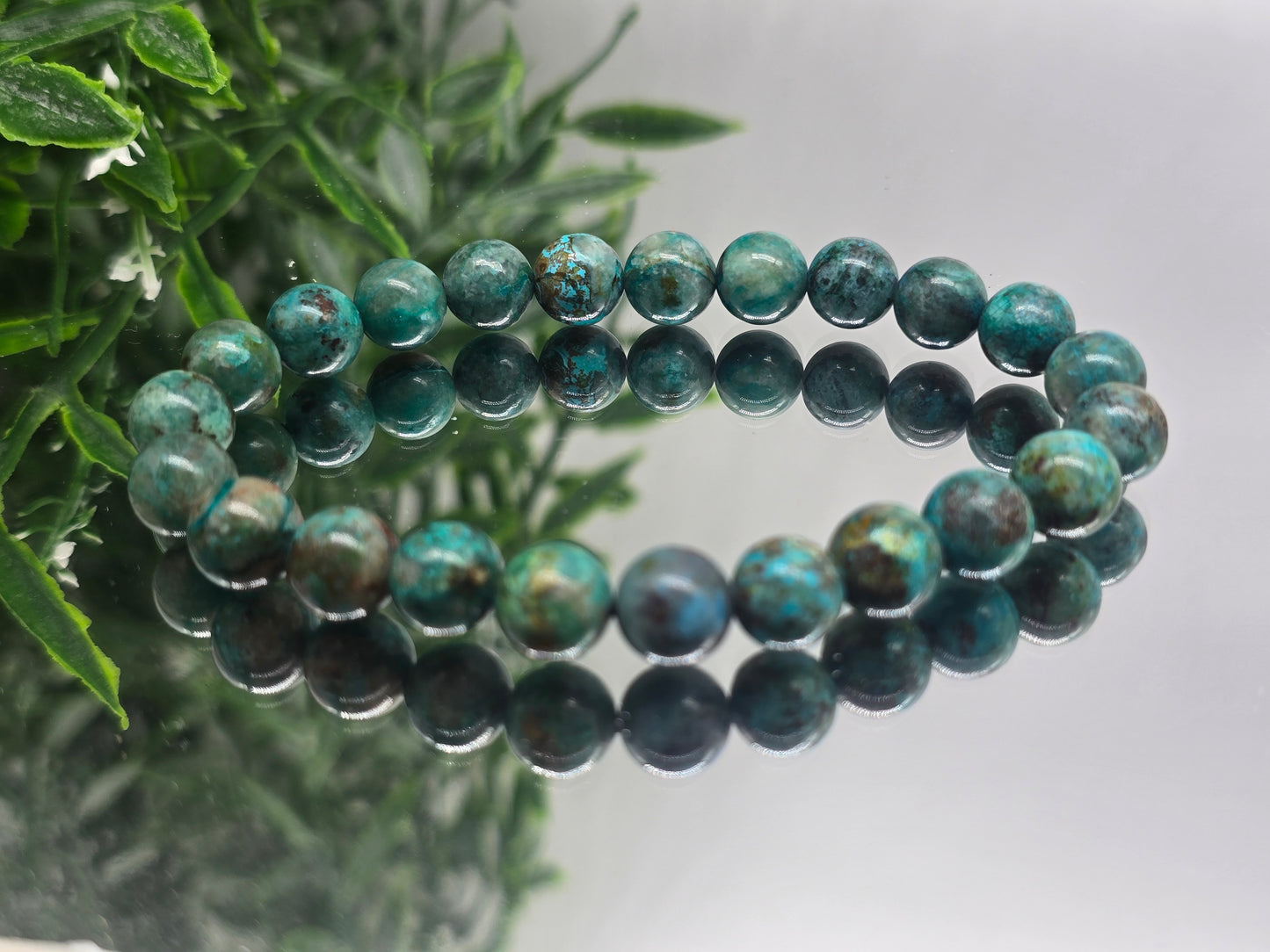 Chrysocolla 8mm Beads Bracelet (Stone of Calm Communication & Emotional Balance)
