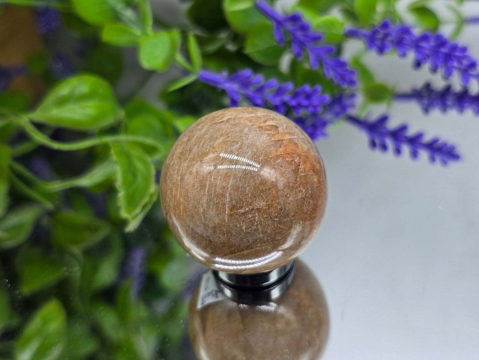 Peach Moonstone Sphere – Stone of Divine Feminine Calm & Emotional Renewal Crystal Wellness