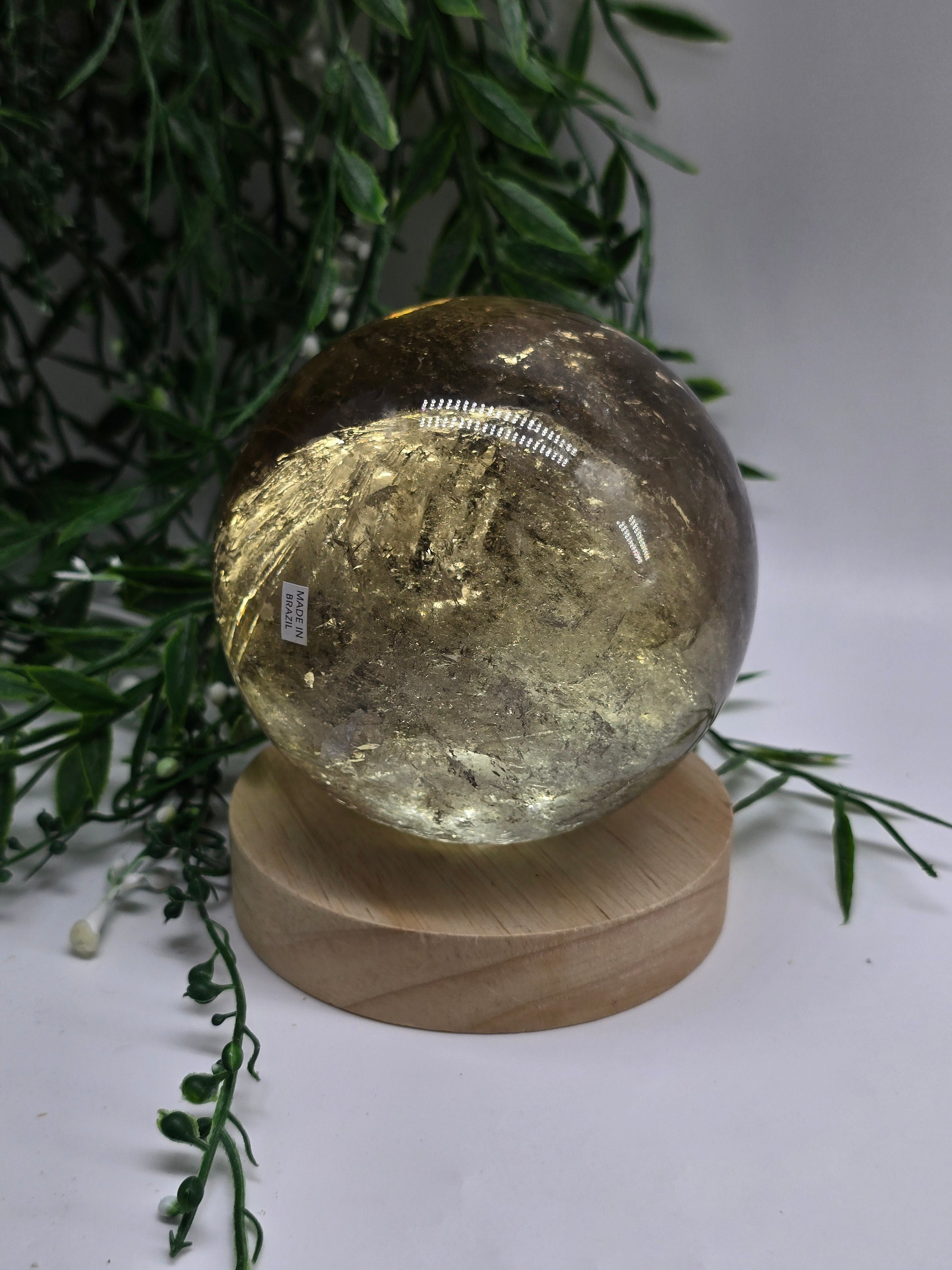 High-Grade Smoky Quartz Sphere 10cm – Stone of Power, Grounding Protection & Energy Detox Crystal (1.55kg) Crystal Wellness