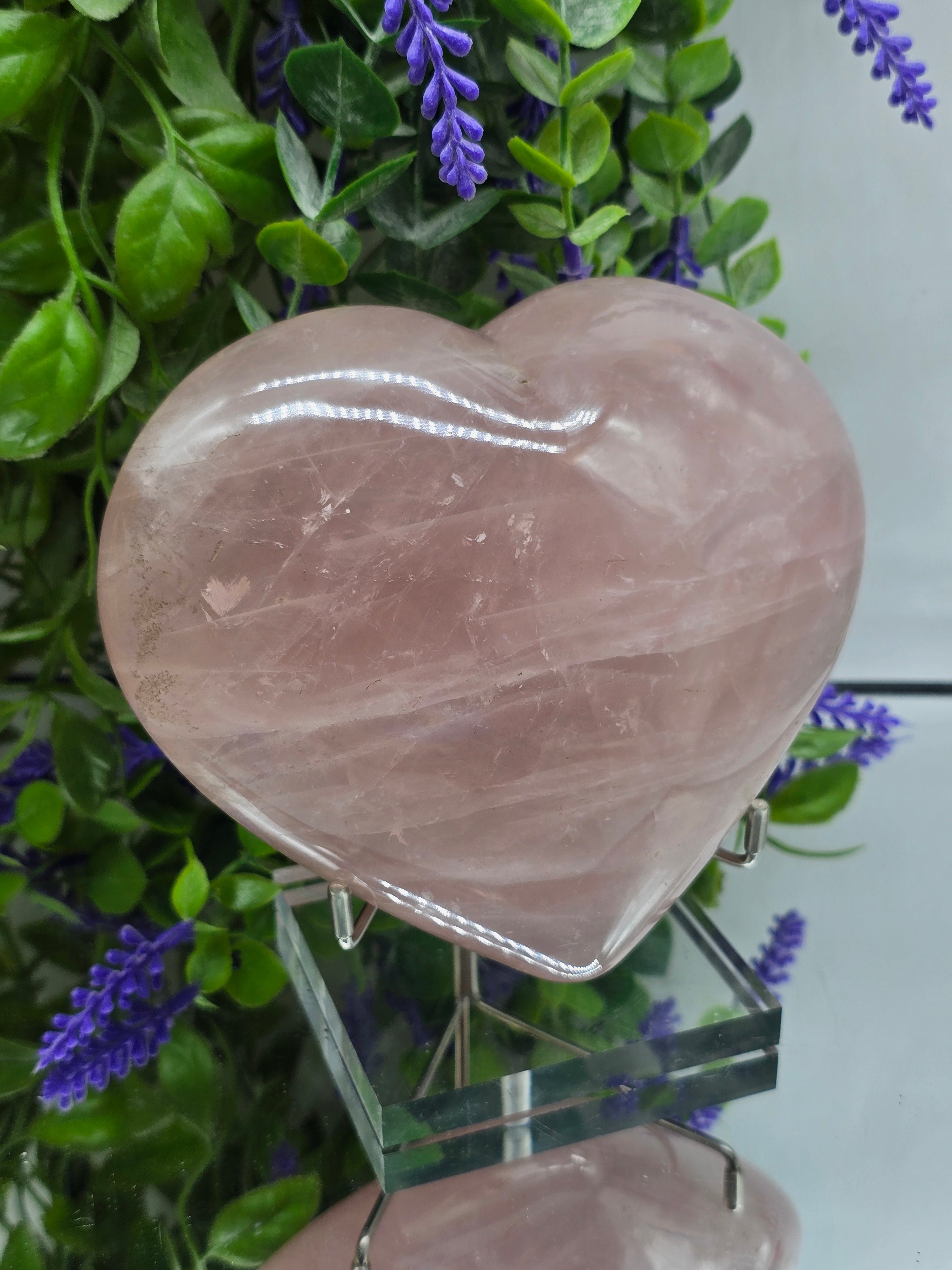 High Grade Natural Rose Quartz Heart – Stone of Unconditional Love, Peace & Emotional Healing Crystal Wellness