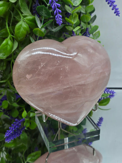 High Grade Natural Rose Quartz Heart – Stone of Unconditional Love, Peace & Emotional Healing Crystal Wellness