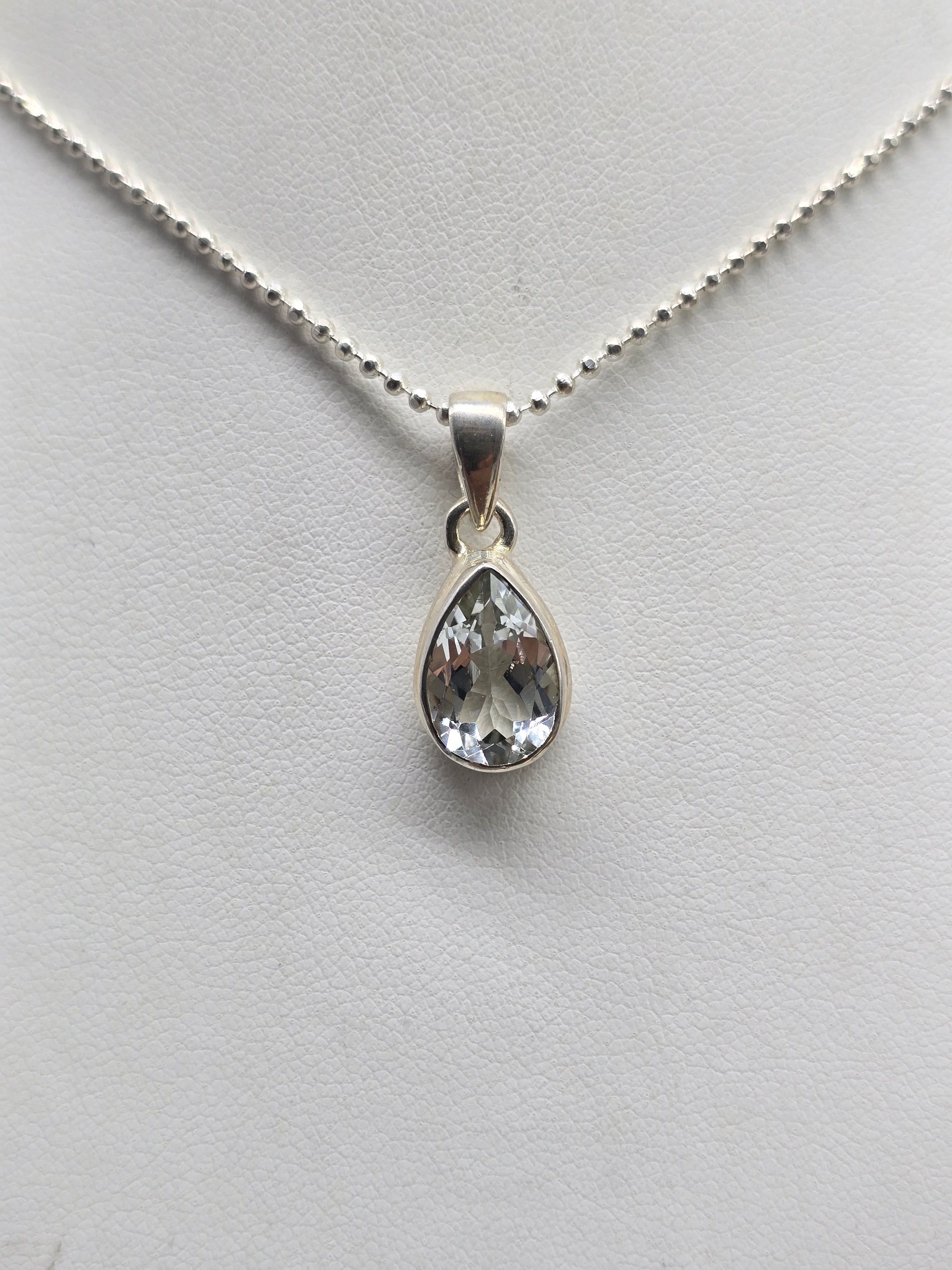 White Topaz “Clarity & Divine Light” 925 Sterling Silver Pendant (Chain Included) Crystal Wellness
