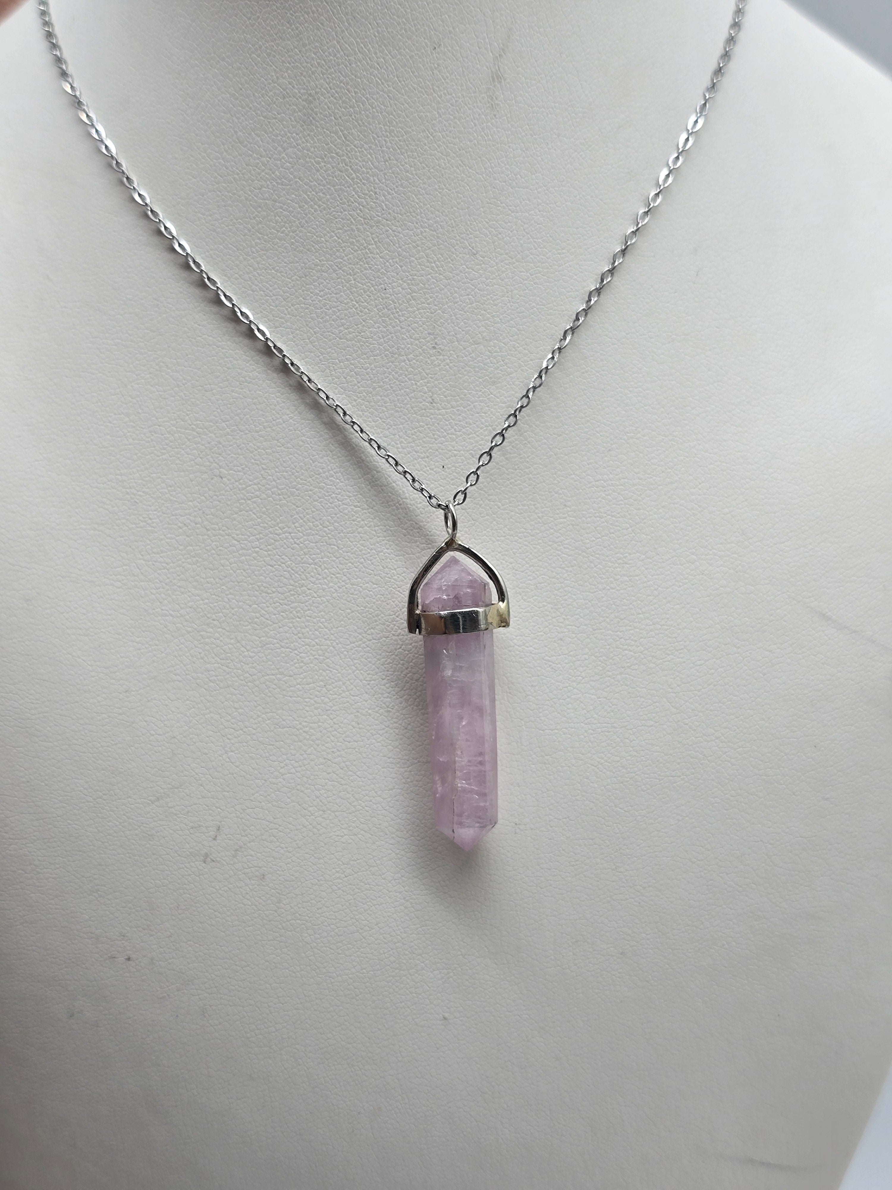 ✨ Kunzite “Radiant Heart Awakening” Double-Terminated 925 Sterling Silver Pendant (Stone of Divine Love) Crystal Wellness