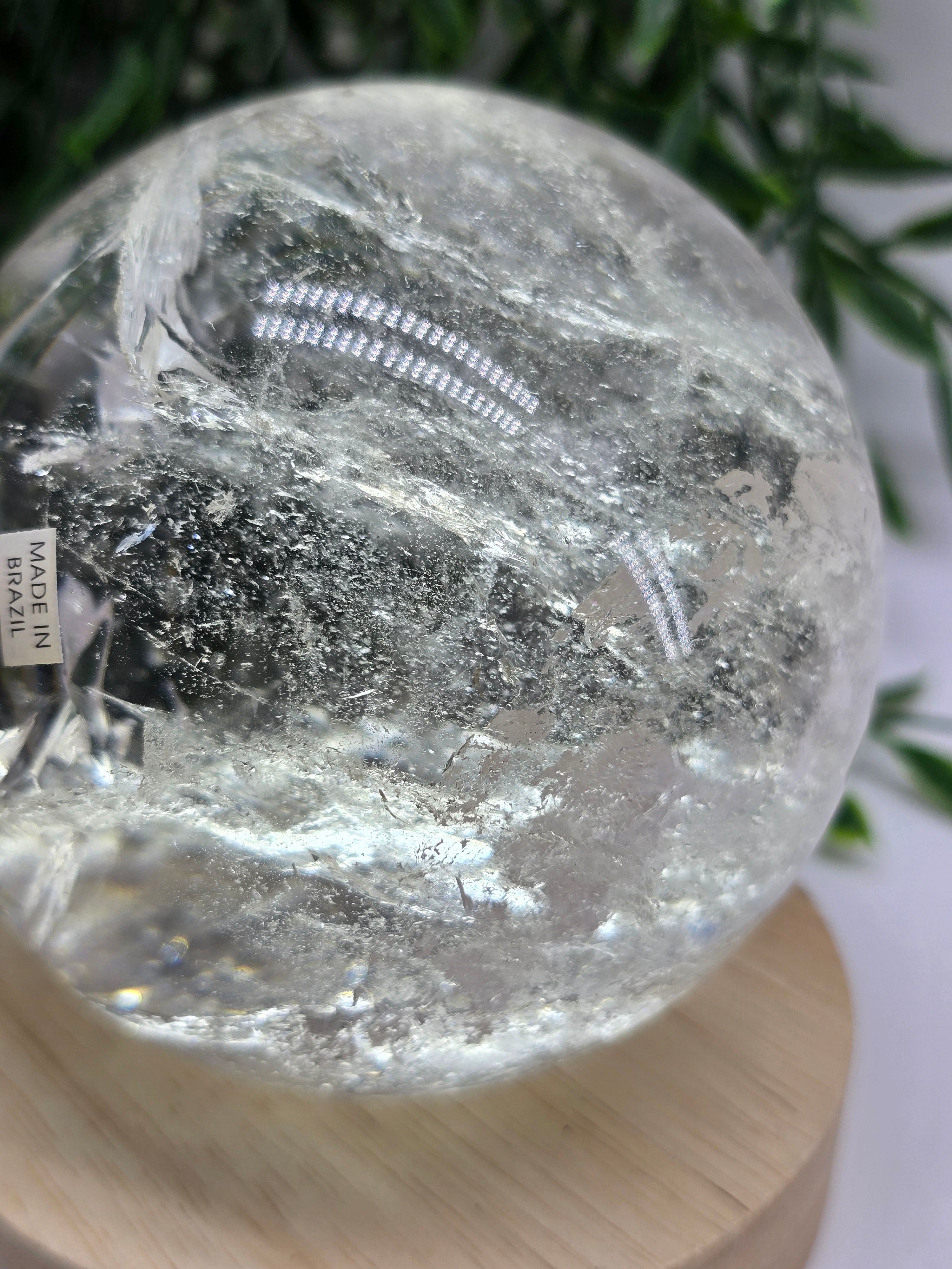 High-Grade Brazilian Clear Quartz Sphere 9.2cm – Master Healer, Amplification & Stone of Power (1.1kg) Crystal Wellness