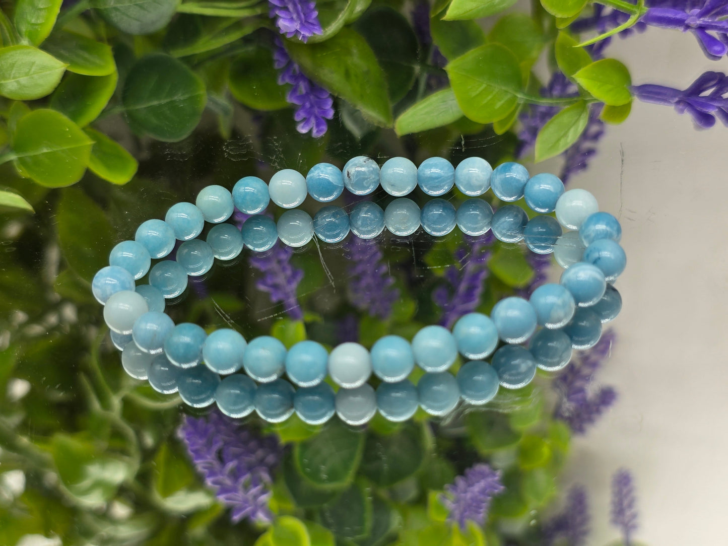 Blue Sky Stone Beads Bracelet – Stone of Calm, Clarity & Inner Peace Crystal Wellness