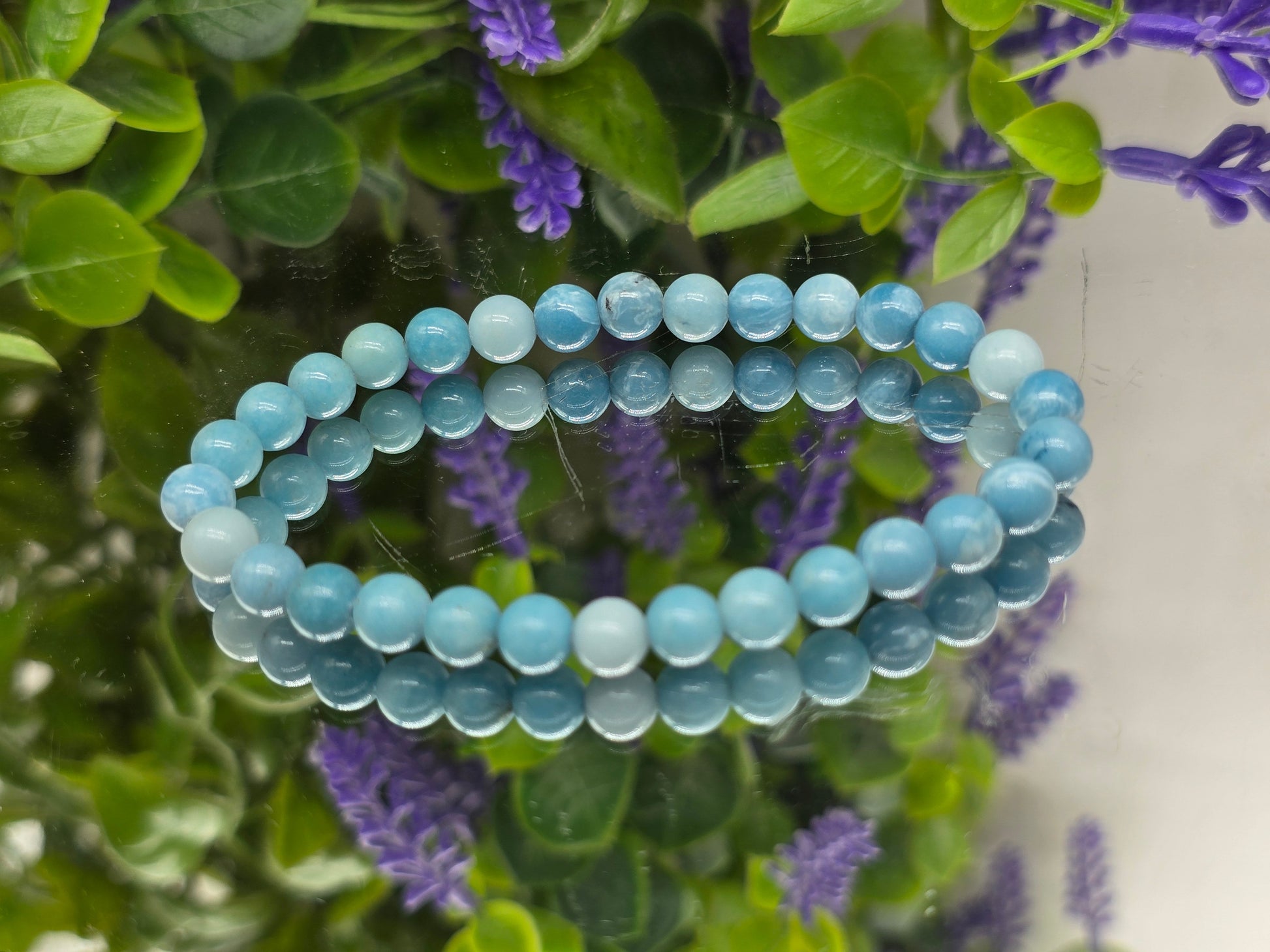 Blue Sky Stone Beads Bracelet – Stone of Calm, Clarity & Inner Peace Crystal Wellness