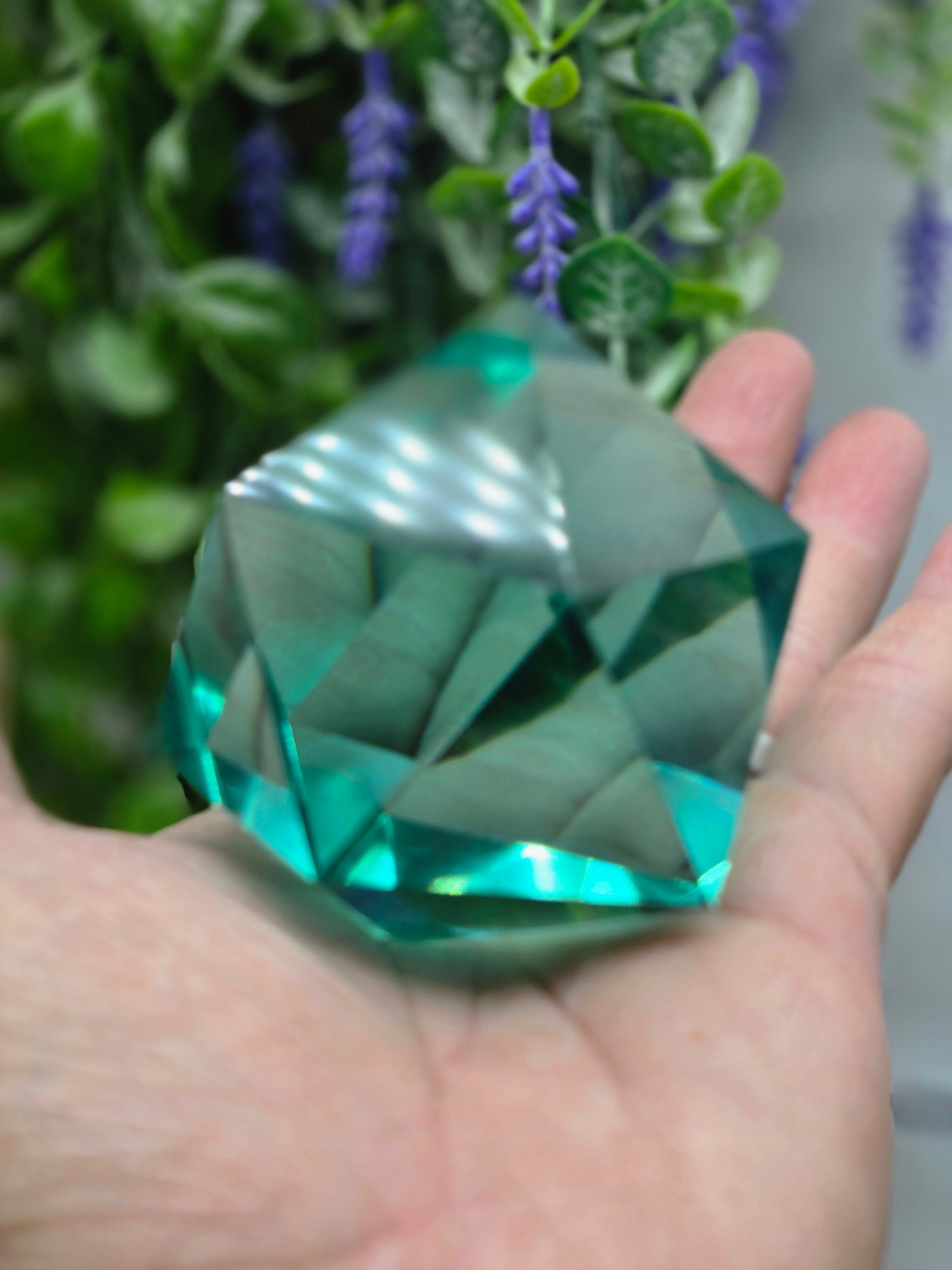 Blue Obsidian Sacred Geometry Faceted Freeform – Stone of Calm, Clarity & Inner Vision Crystal Wellness