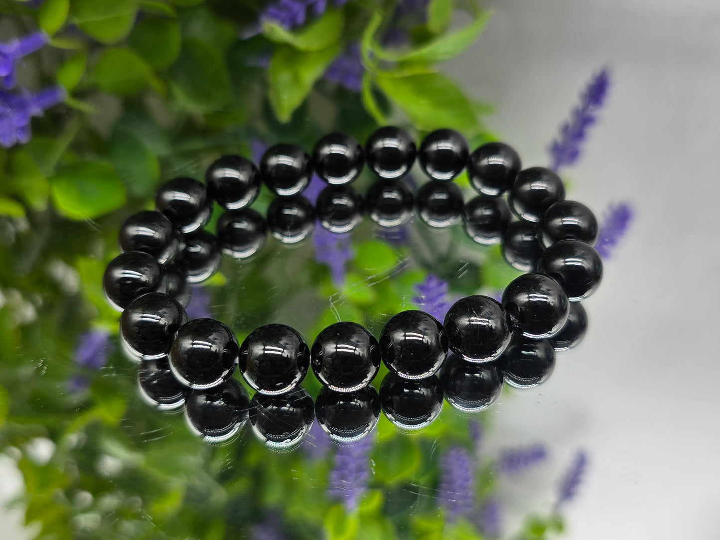 Black Tourmaline Beads Bracelet Crystal Wellness