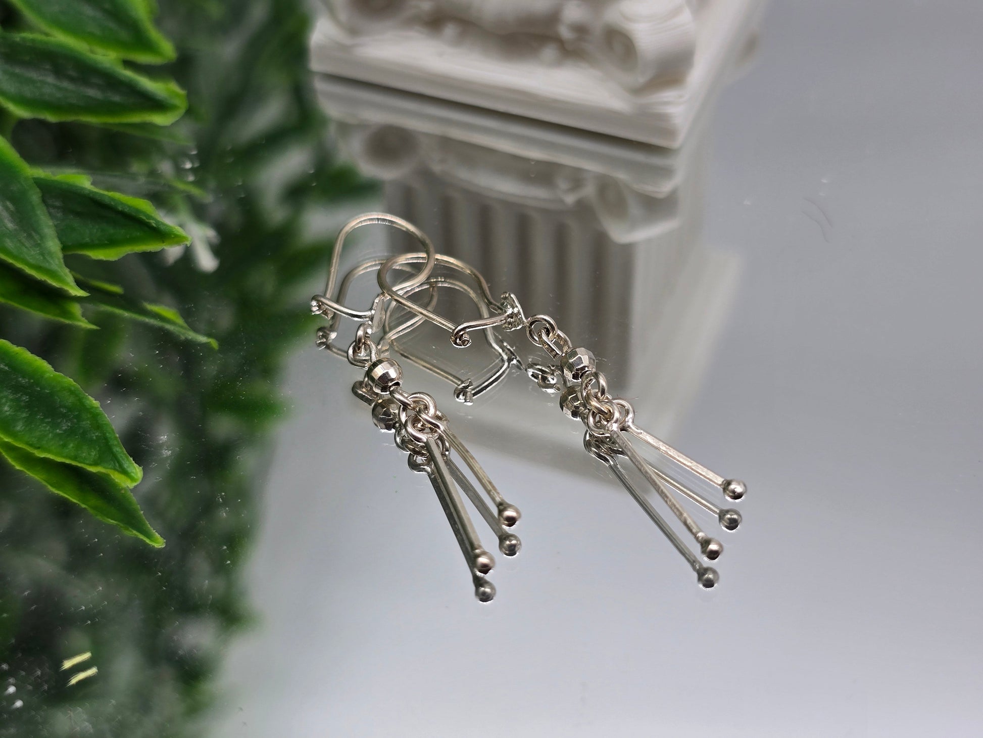 925 Sterling Silver Dangle Earrings – Elegant Minimalist Tassel Style (3 cm) Crystal Wellness