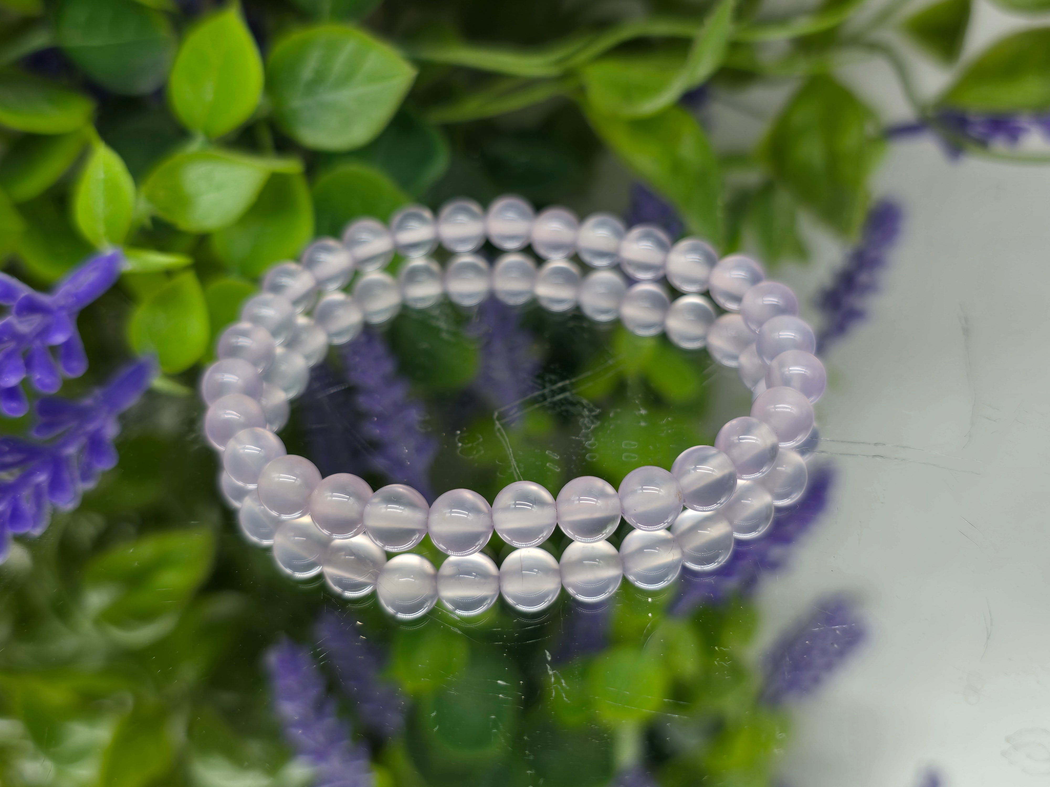 Natural Purple Agate Beads Bracelet - Peace, Emotional balance & Inner strength Crystal Wellness