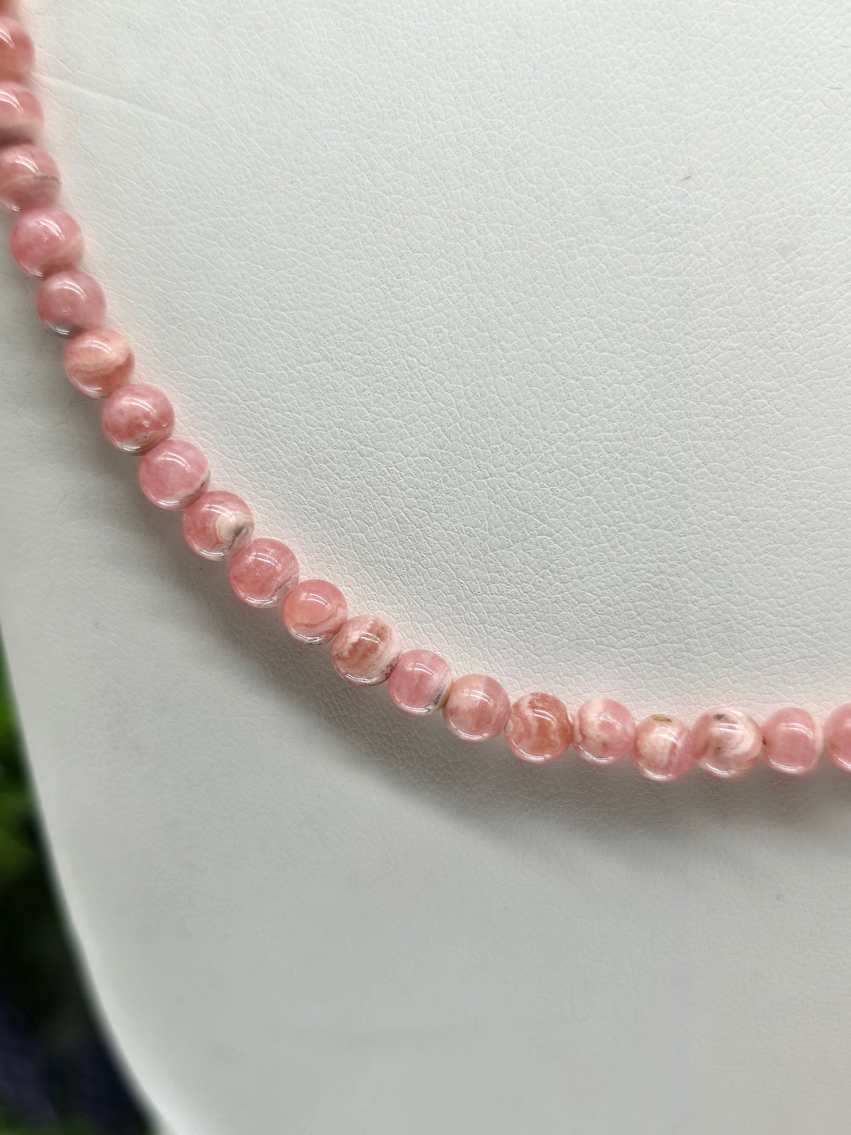 Rhodochrosite High Grade 3mm Beads 925 Sterling Silver Necklace – Stone of Love, Self-Love & Emotional Healing Crystal Wellness