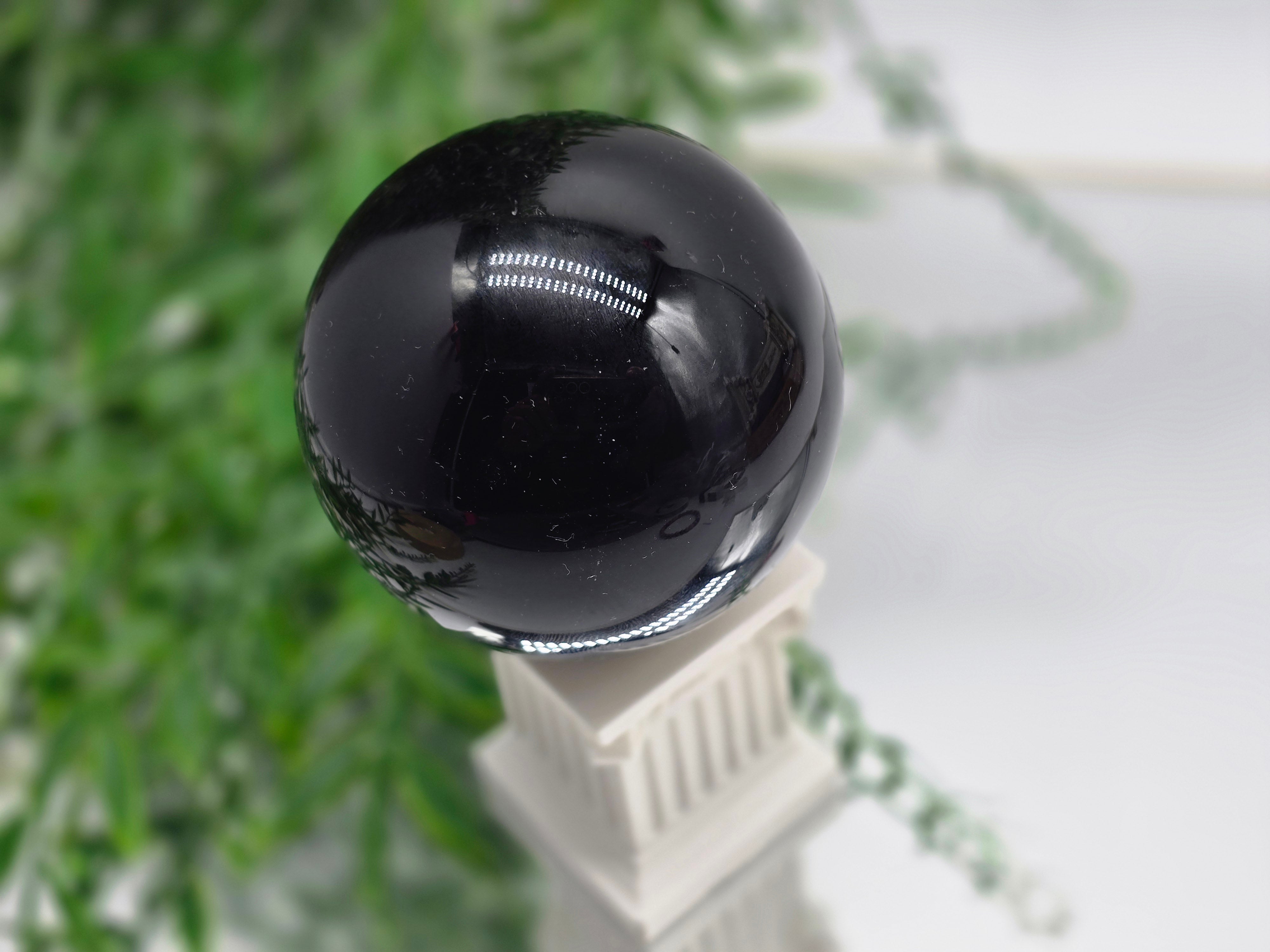 Black Obsidian Sphere (Stone of Protection & Truth) Crystal Wellness