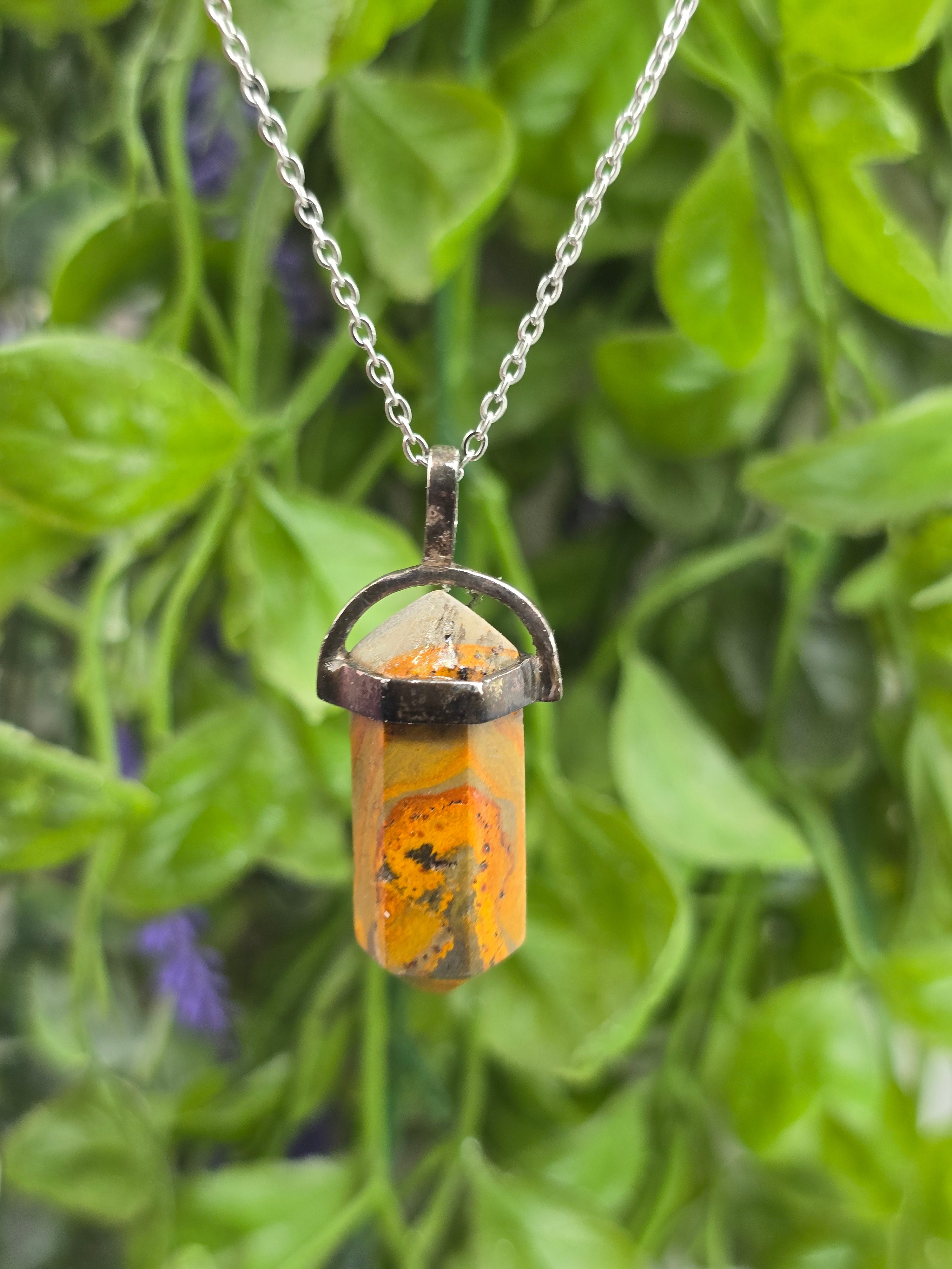 Bumblebee Jasper Oxidised 925 Sterling Silver DT Pendant (Stone of Vitality & Fearless Transformation) Crystal Wellness