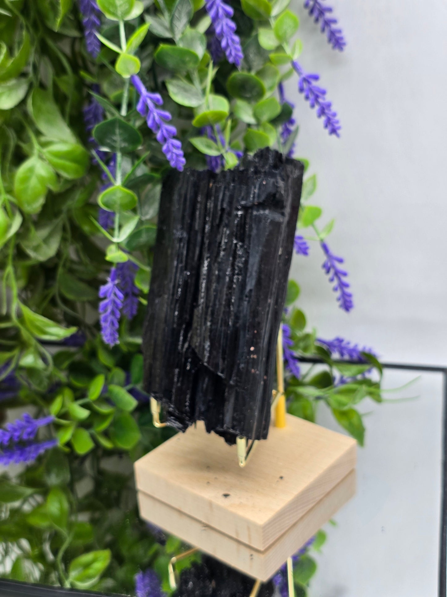 Premium Quality Natural Black Tourmaline Raw (Standing Display included) – Stone of Protection & Grounding Crystal Wellness