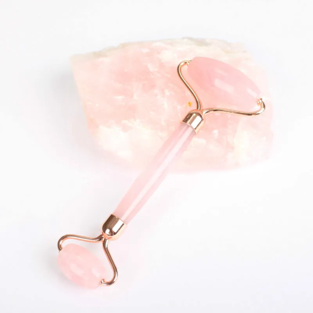 Rose Quartz Facial Roller and Gua Sha Set Crystal Wellness