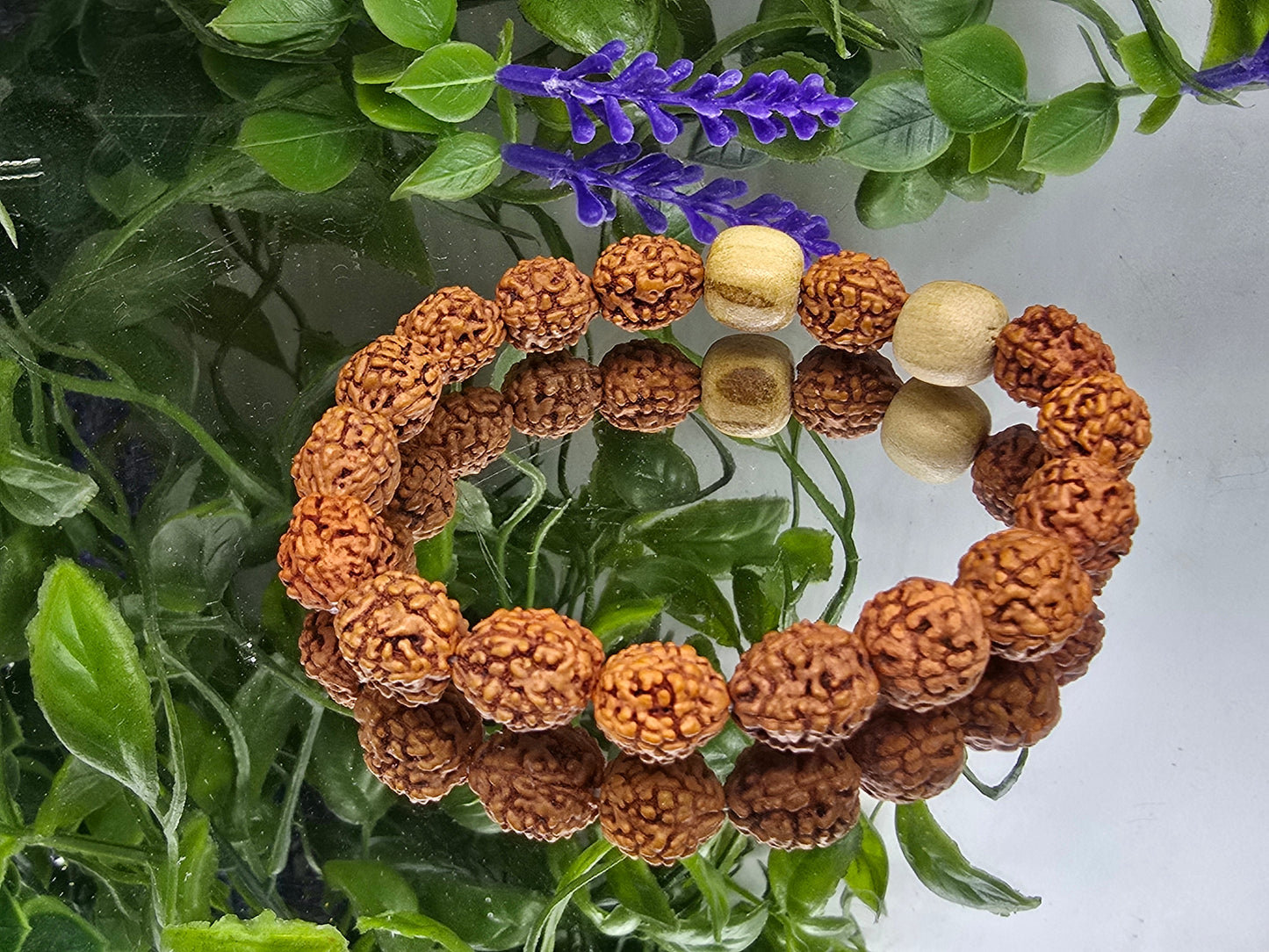 Palo Santo & Rudraksha Spiritual Purification Bracelet – 10mm Beads Crystal Wellness