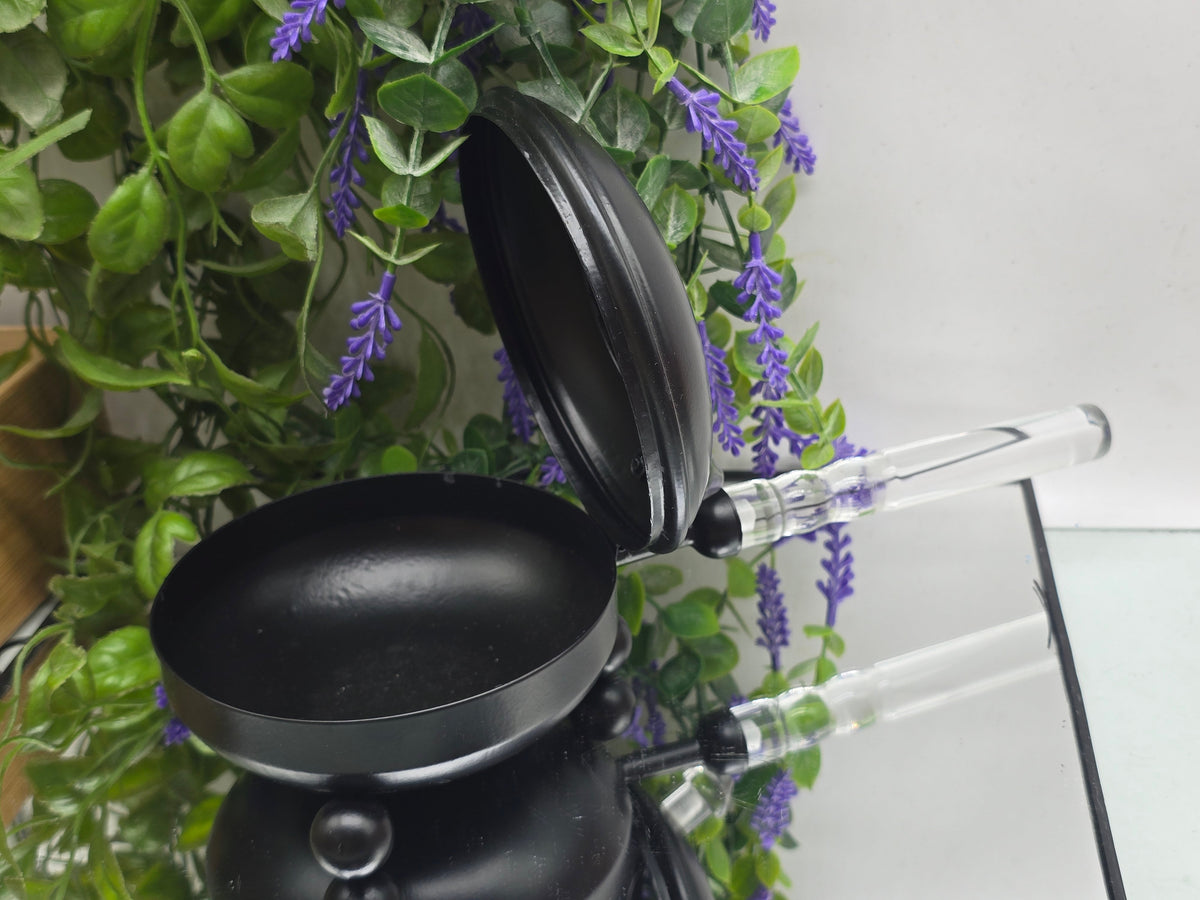 CHARCOAL BURNER - Iron with Acrylic Handle 26cm Crystal Wellness