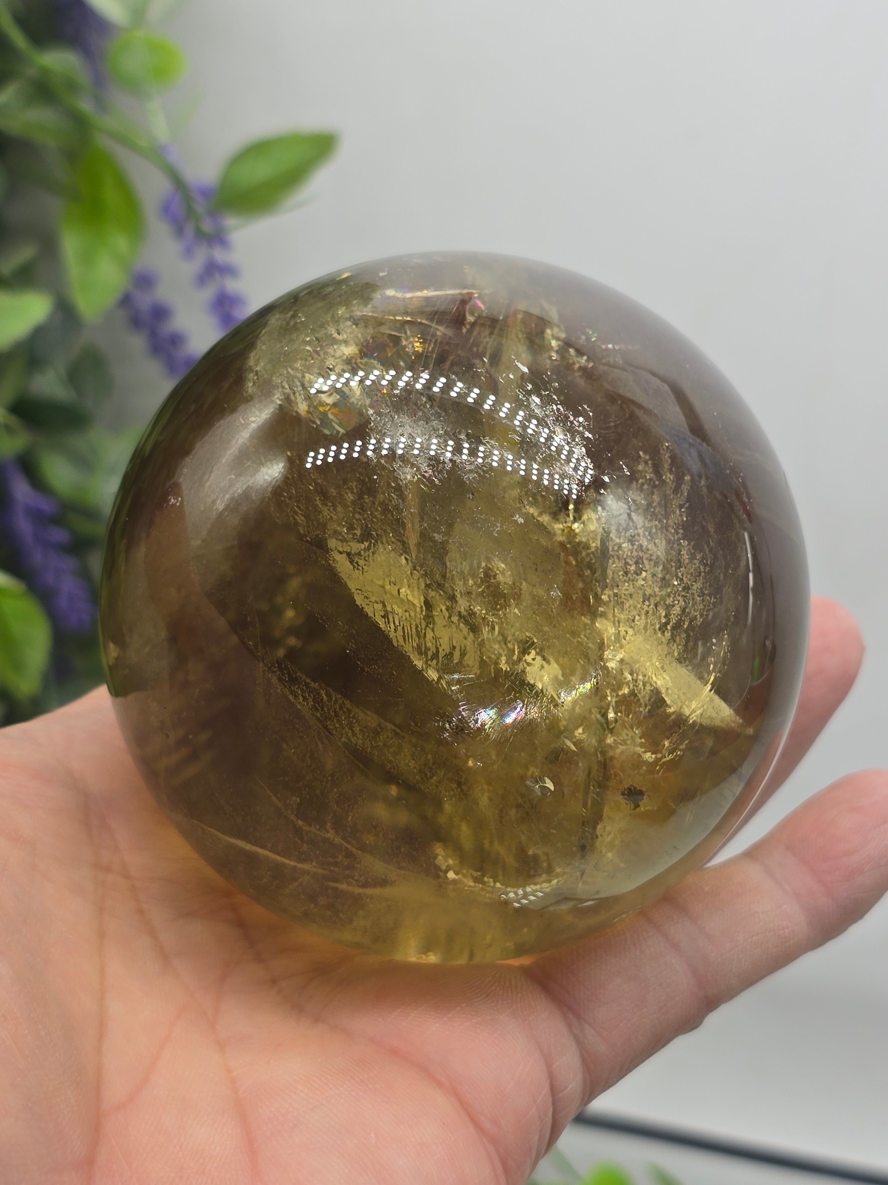 Golden Citrine Sphere – Abundance, Confidence & Solar Empowerment | 824g • 8.5 cm Crystal Wellness