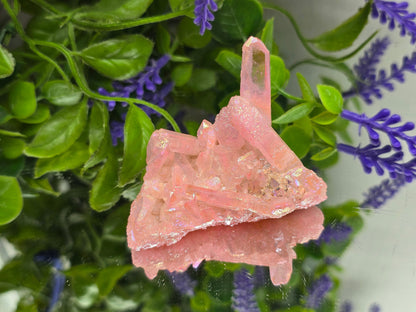 🌸 Rose Aura Quartz Cluster — Stone of Love, Emotional Healing & Divine Connection Crystal Wellness