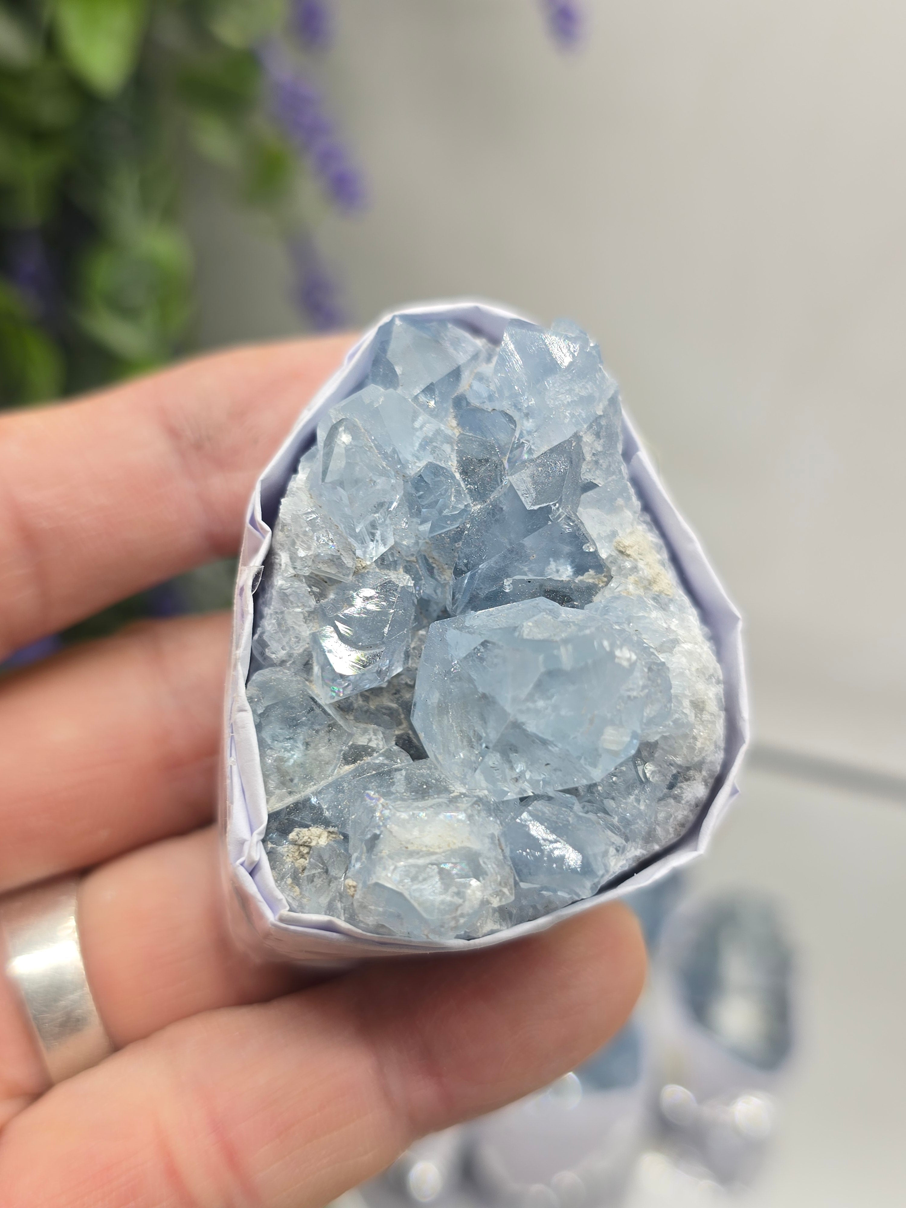 Celestite Small Cluster Collection – Natural Sky Blue Crystal Variety Sizes Crystal Wellness