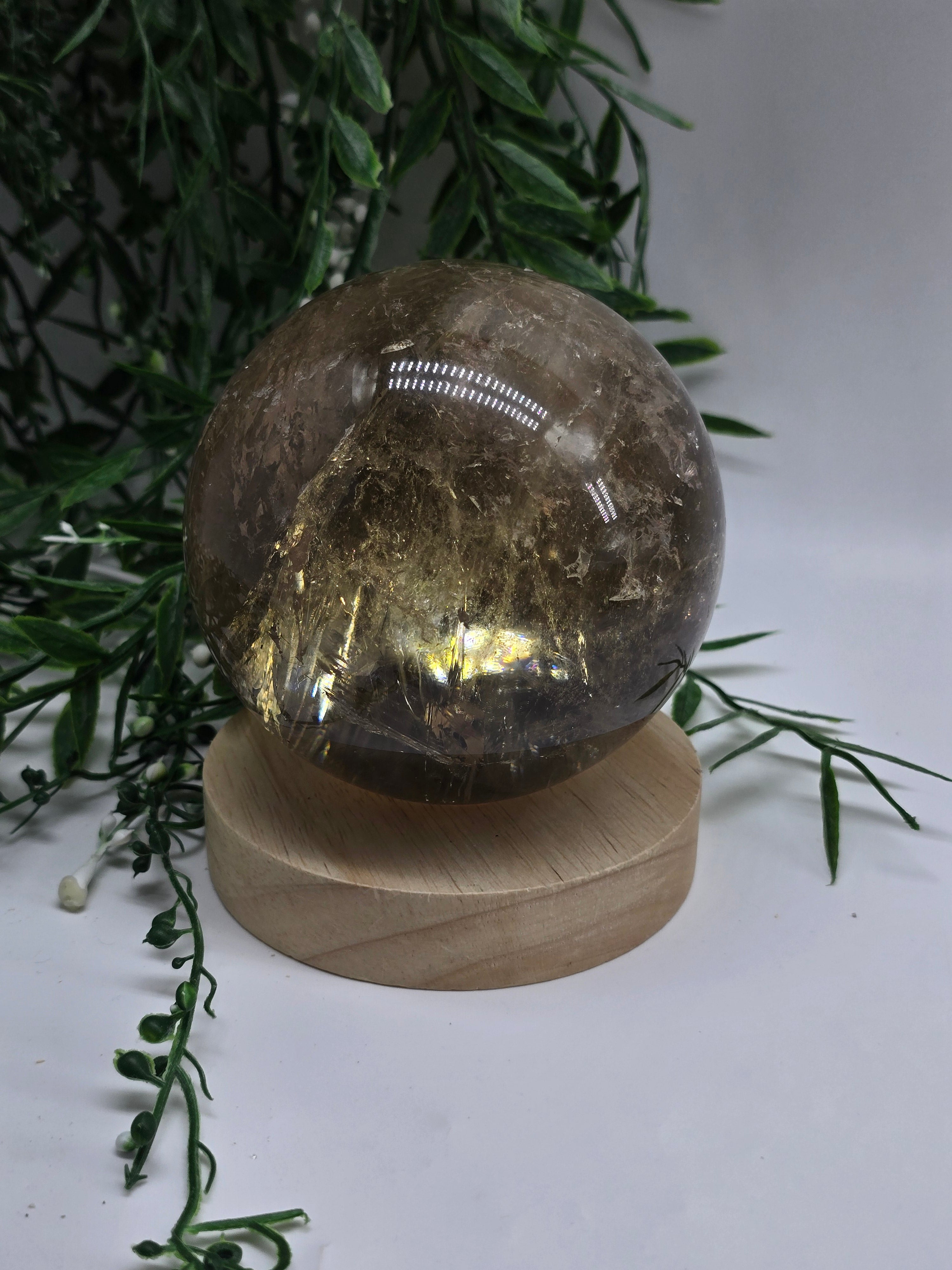 High-Grade Smoky Quartz Sphere 10cm – Stone of Power, Grounding Protection & Energy Detox Crystal (1.55kg) Crystal Wellness
