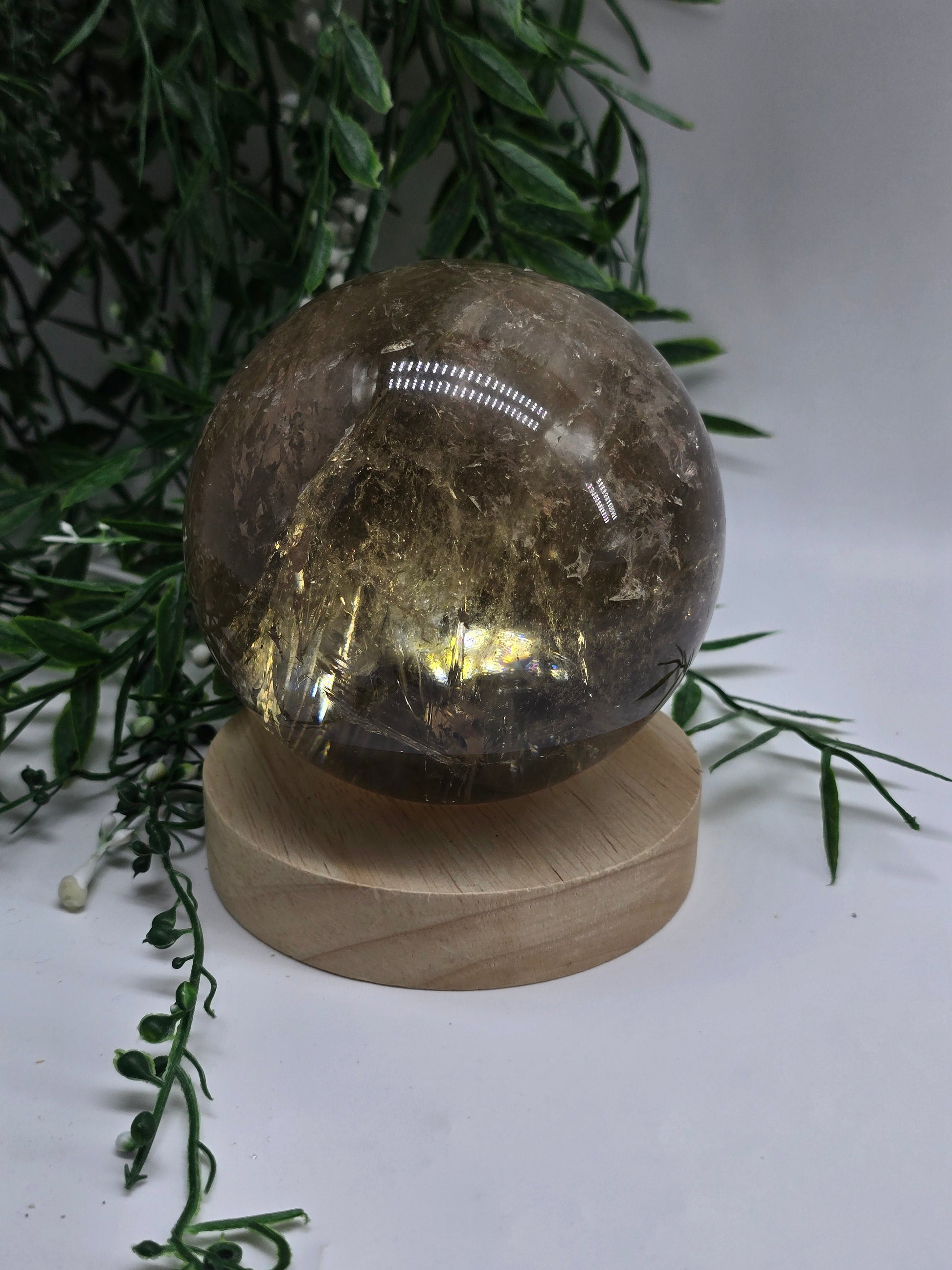 High-Grade Smoky Quartz Sphere 10cm – Stone of Power, Grounding Protection & Energy Detox Crystal (1.55kg) Crystal Wellness