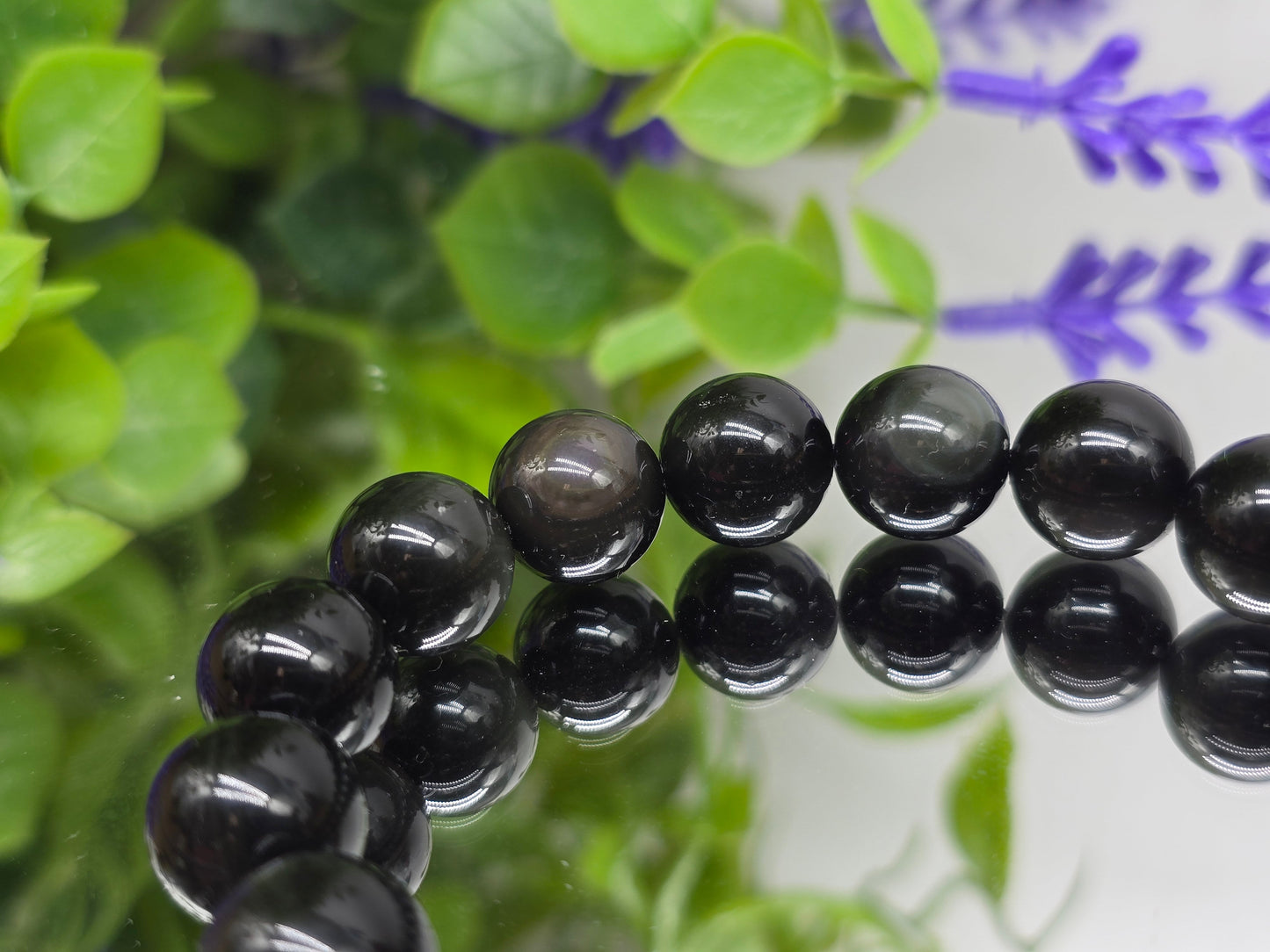 Rainbow Obsidian 12mm Beads Bracelet – Shine, Protect & Transform! Crystal Wellness