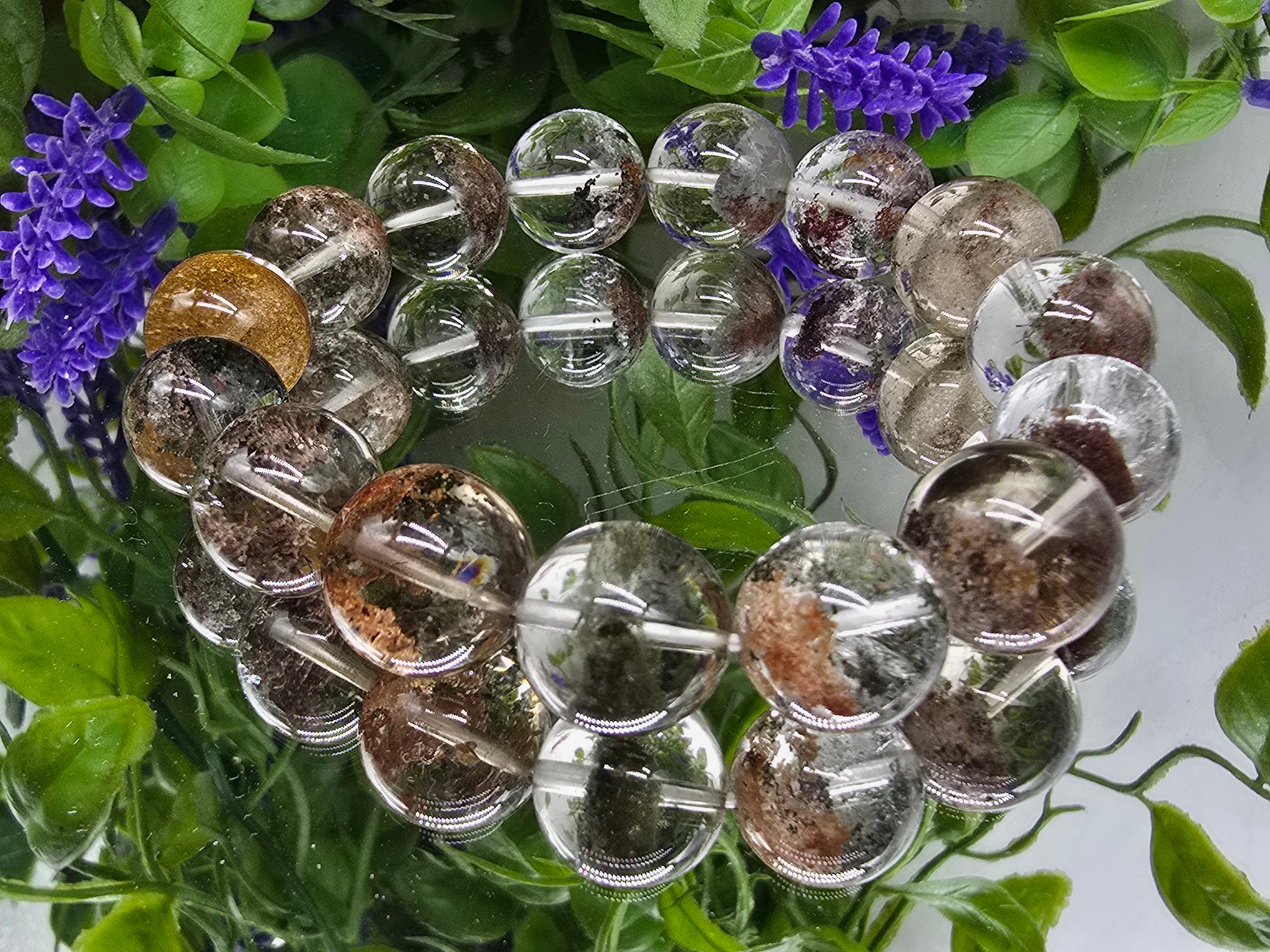 Lodolite Beads Bracelet 14mm - Unlock Inner Peace and Higher Wisdom