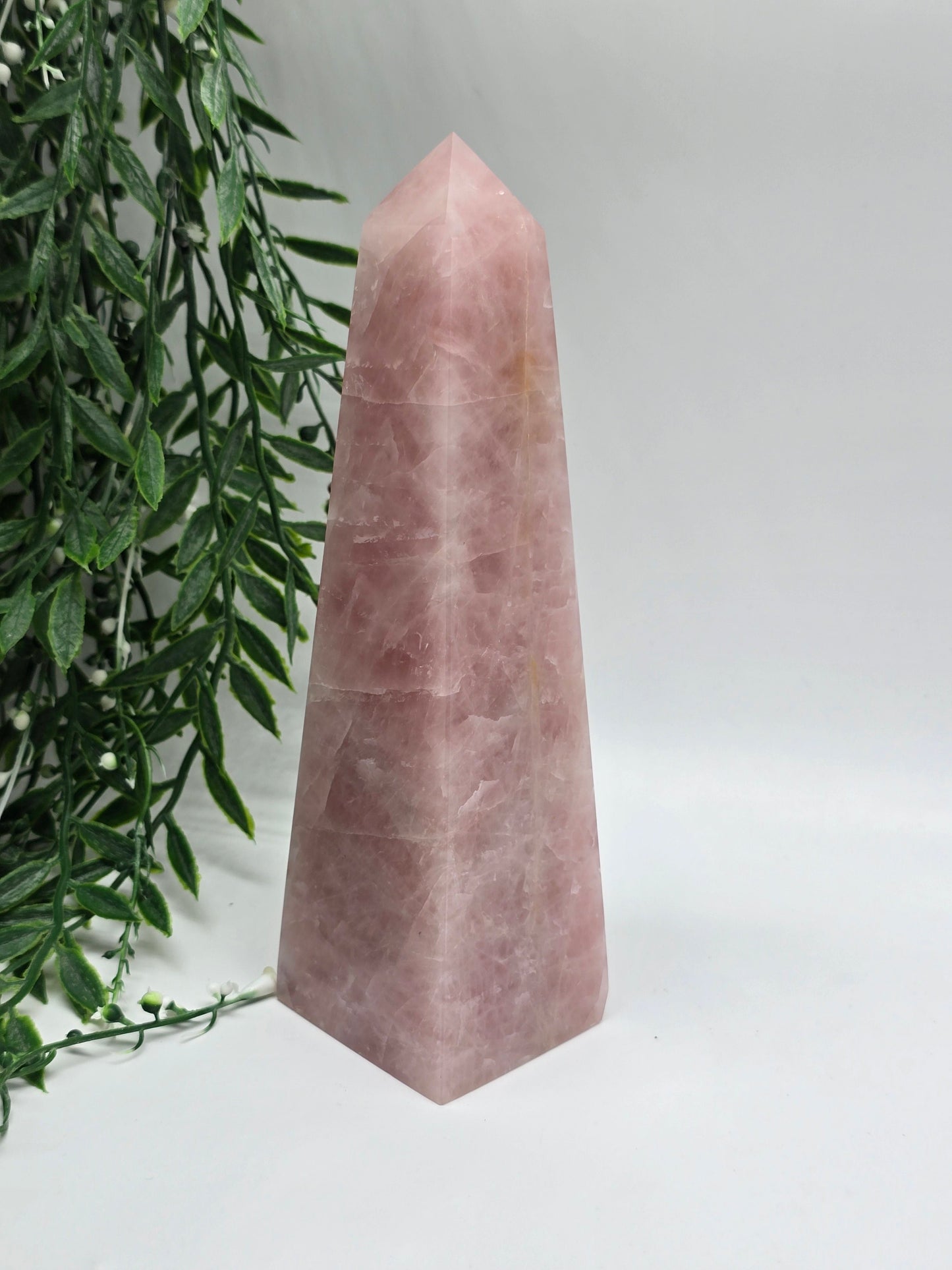 Rose Quartz Obelisk High Grade – Radiant Love & Heart Healing (210mm x 60mm) Crystal Wellness