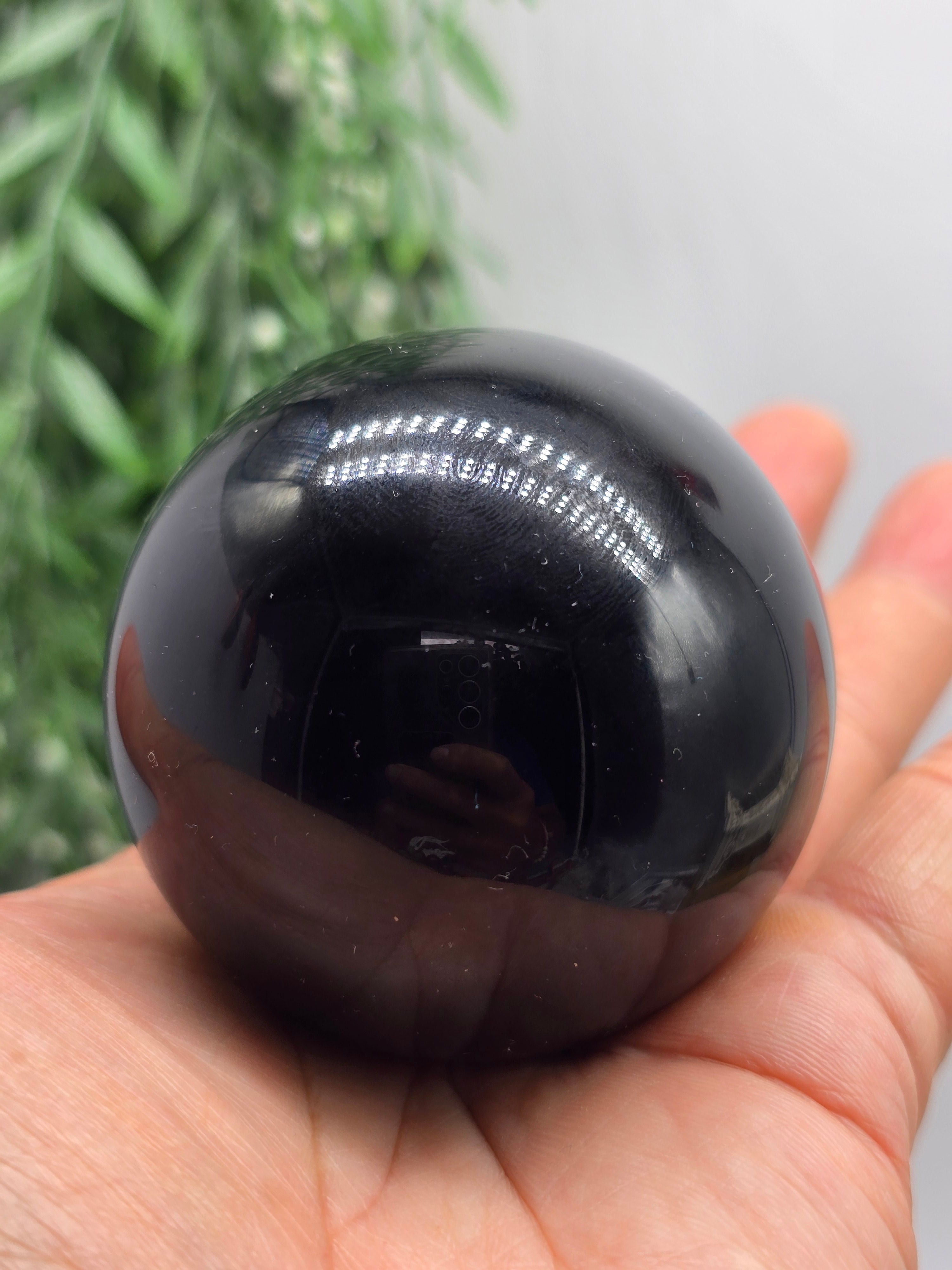 Black Obsidian Sphere (Stone of Protection & Truth) Crystal Wellness