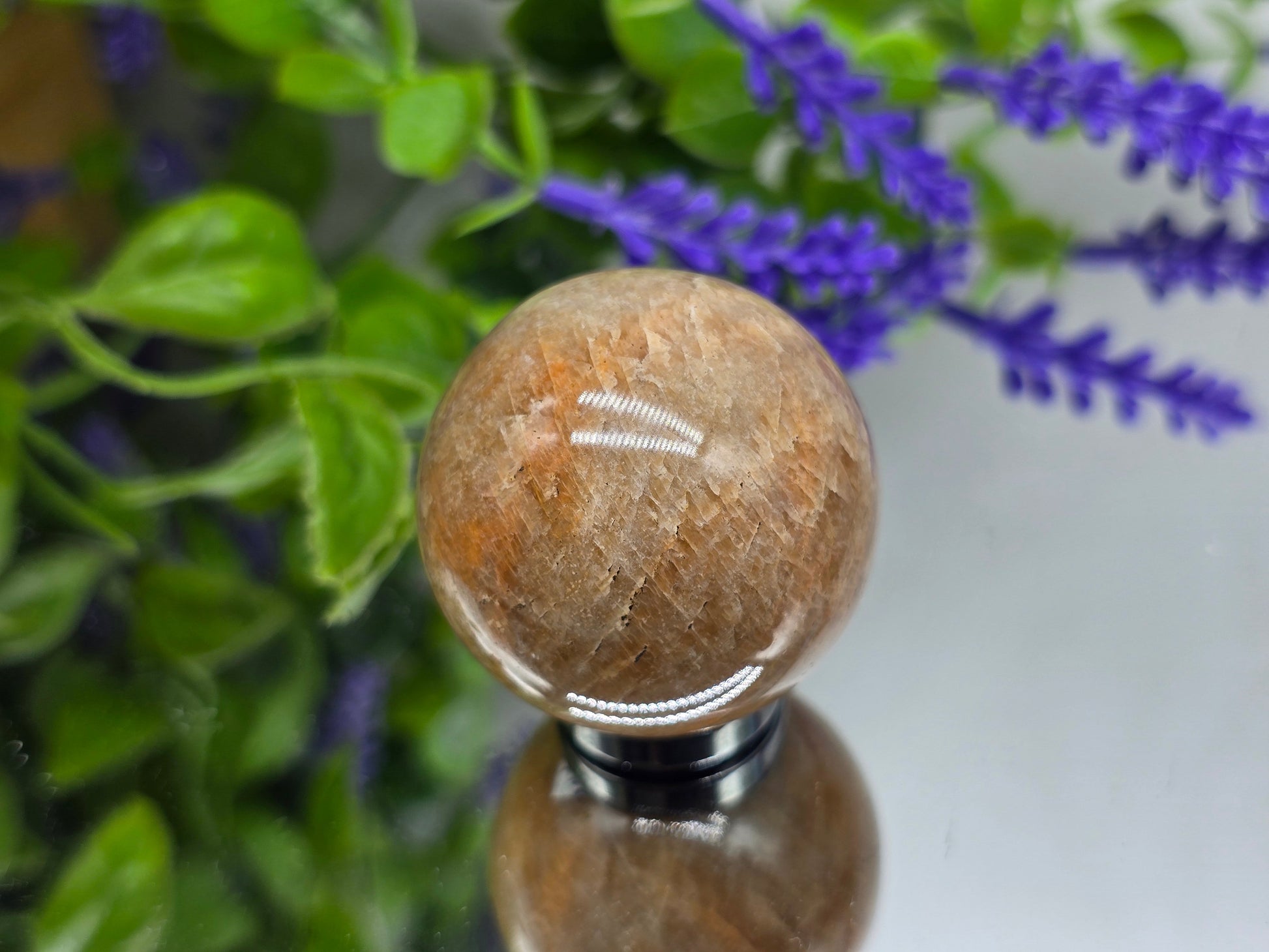 Peach Moonstone Sphere – Stone of Divine Feminine Calm & Emotional Renewal Crystal Wellness