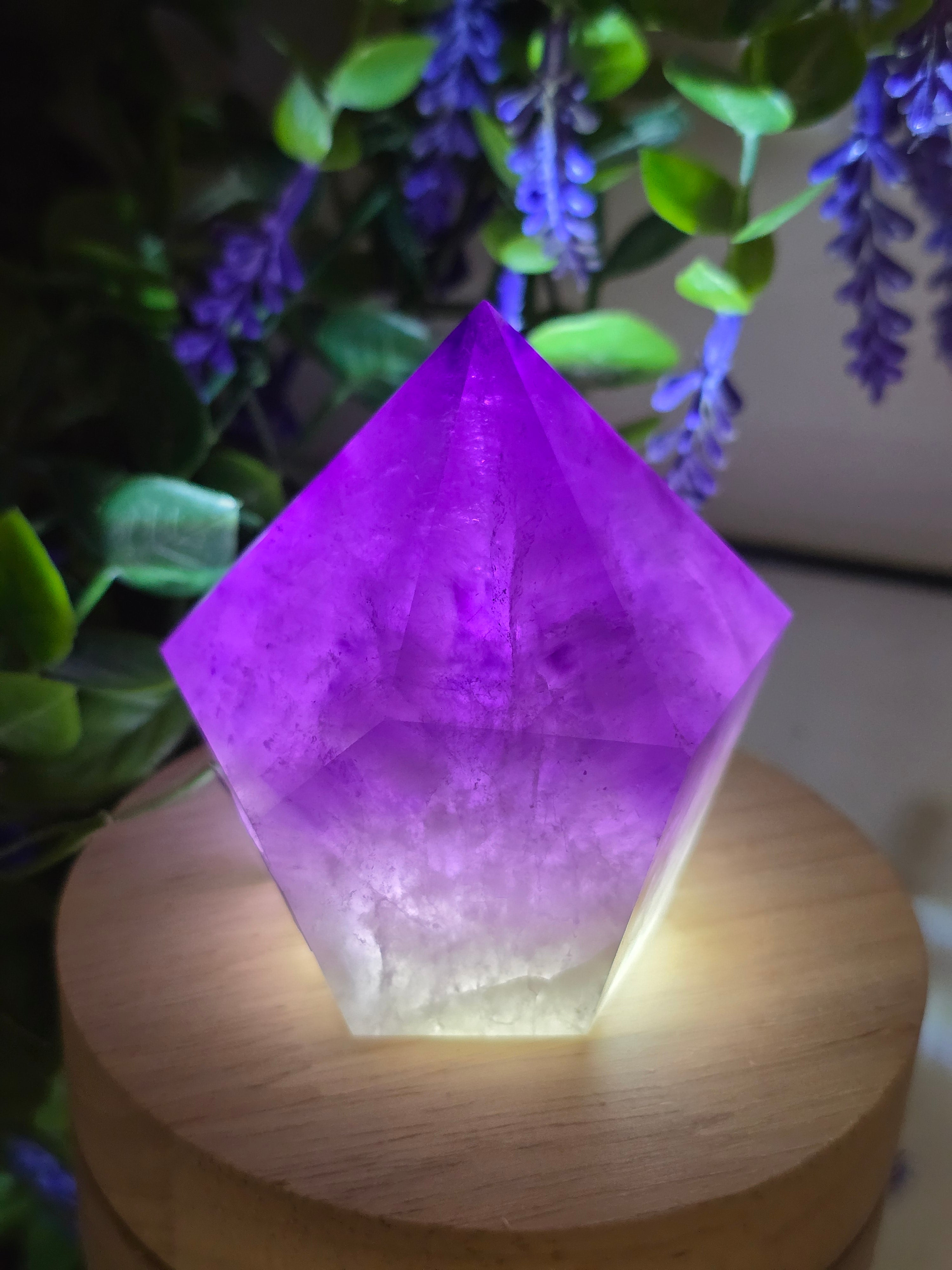 AAA Premium Natural Amethyst Geometric Freeform Standing Crystal – Stone of Spiritual Protection & Inner Peace Crystal Wellness