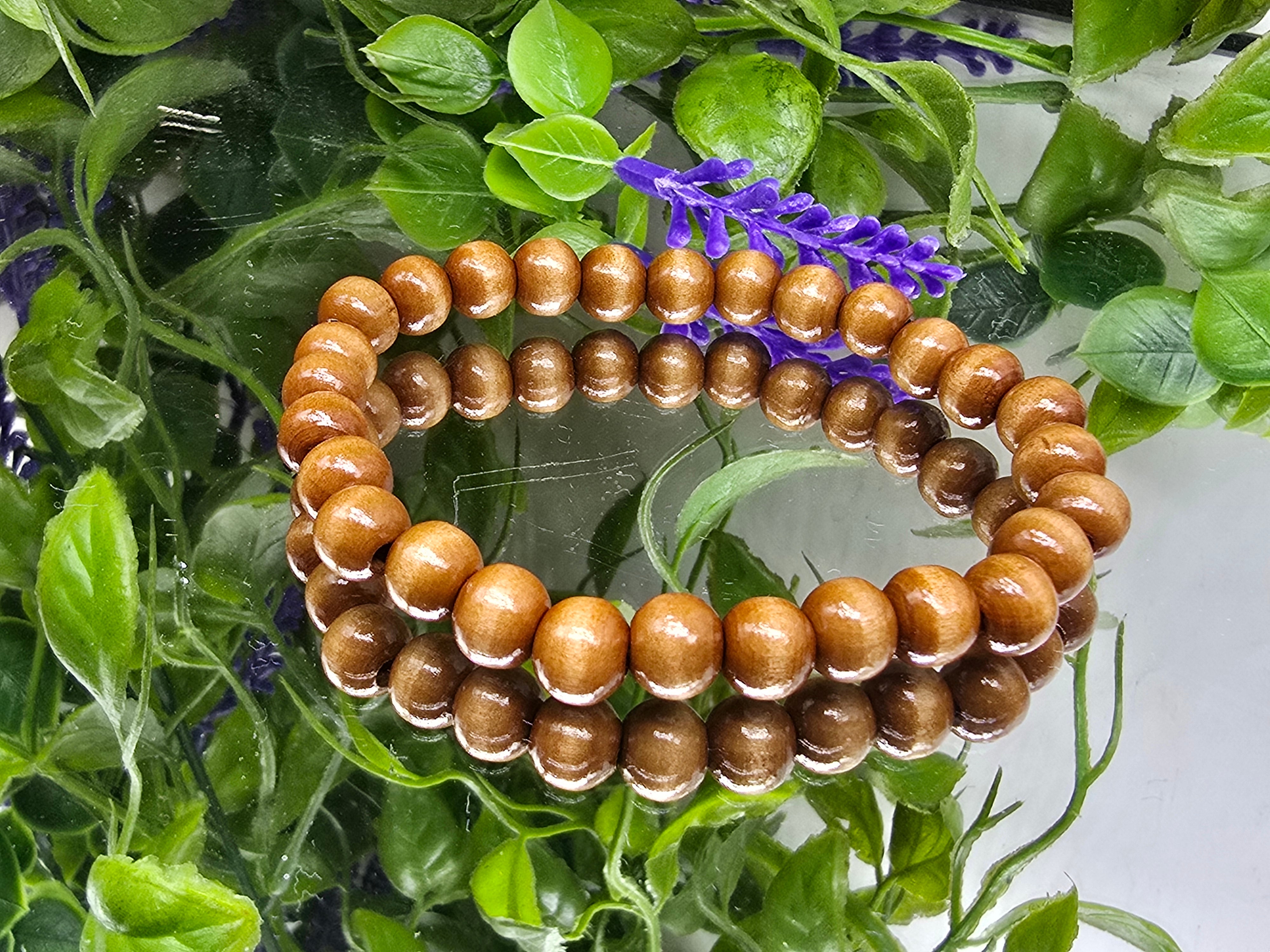 Sacred Harmony Sandalwood 8mm Beads Bracelet (Wood of Grounding & Inner Peace) Crystal Wellness