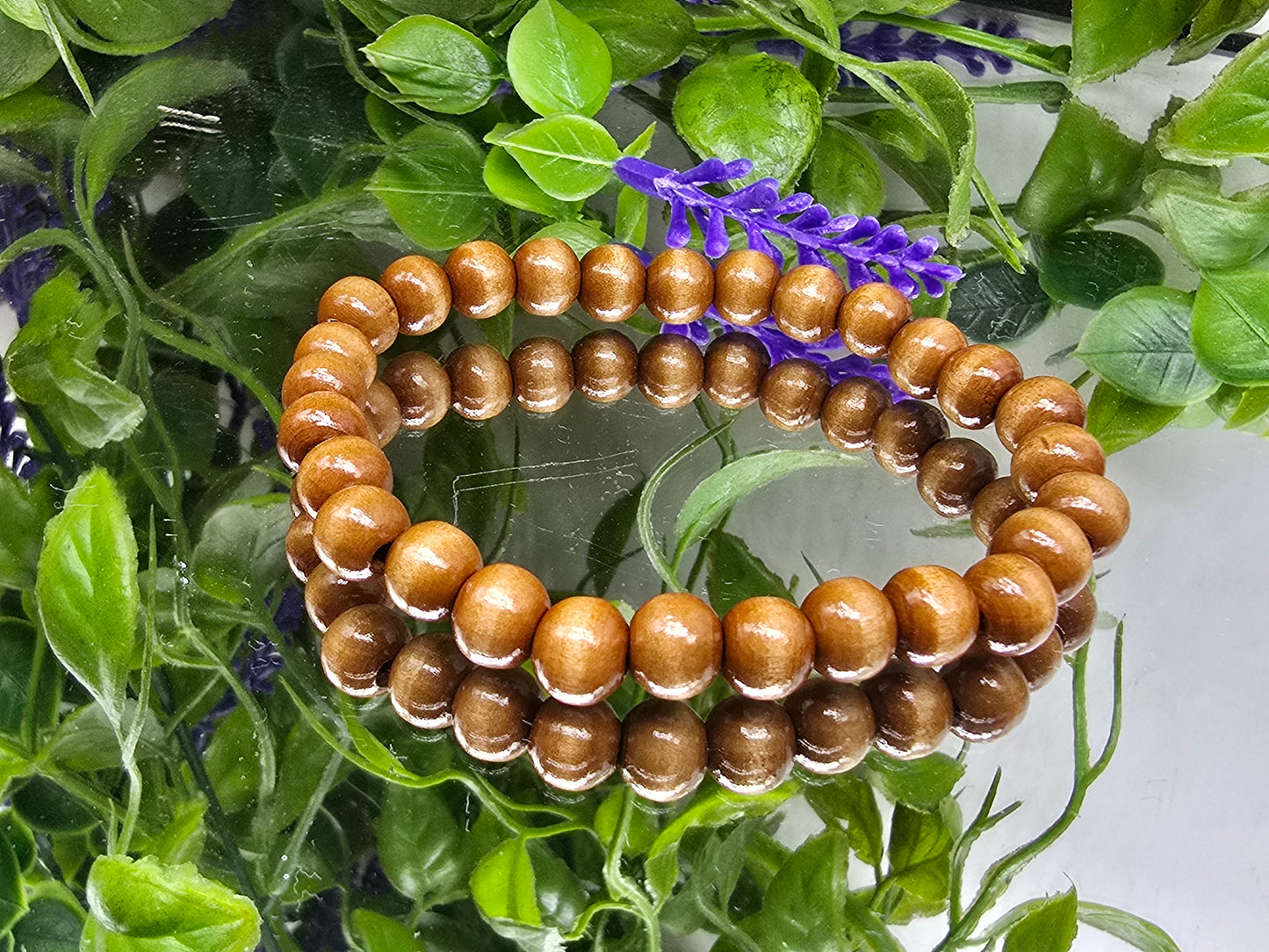Sacred Harmony Sandalwood 8mm Beads Bracelet (Wood of Grounding & Inner Peace) Crystal Wellness