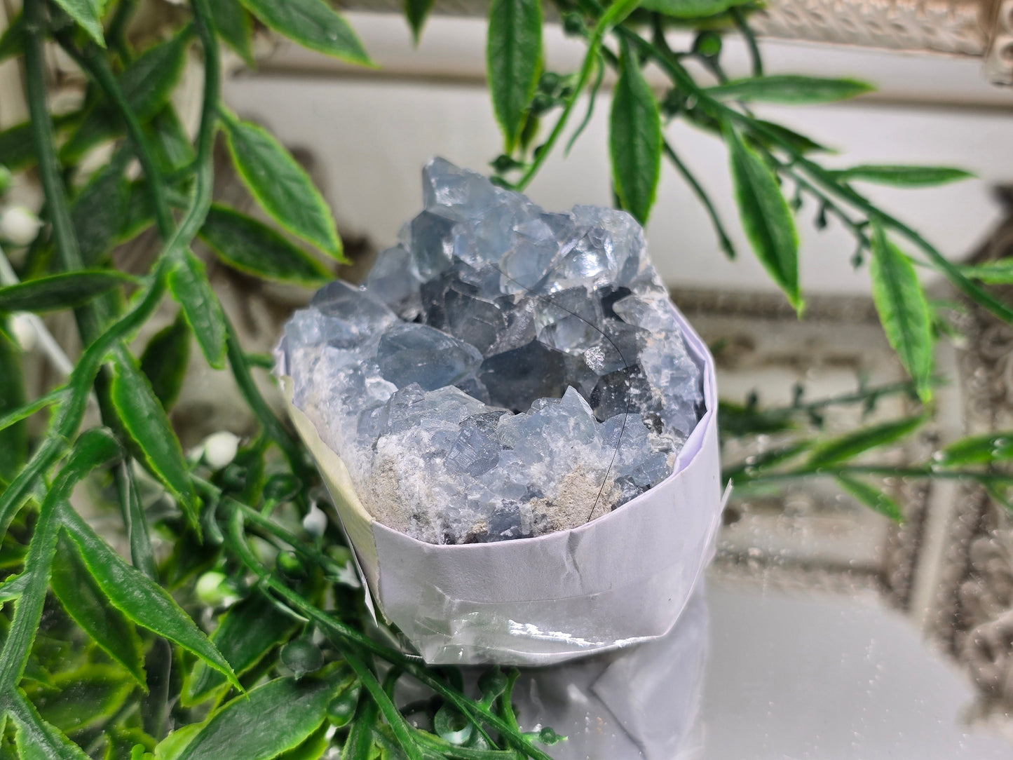 Natural Celestite Cluster – Madagascar | Angelic Communication, Peace & Spiritual Connection Crystal Wellness