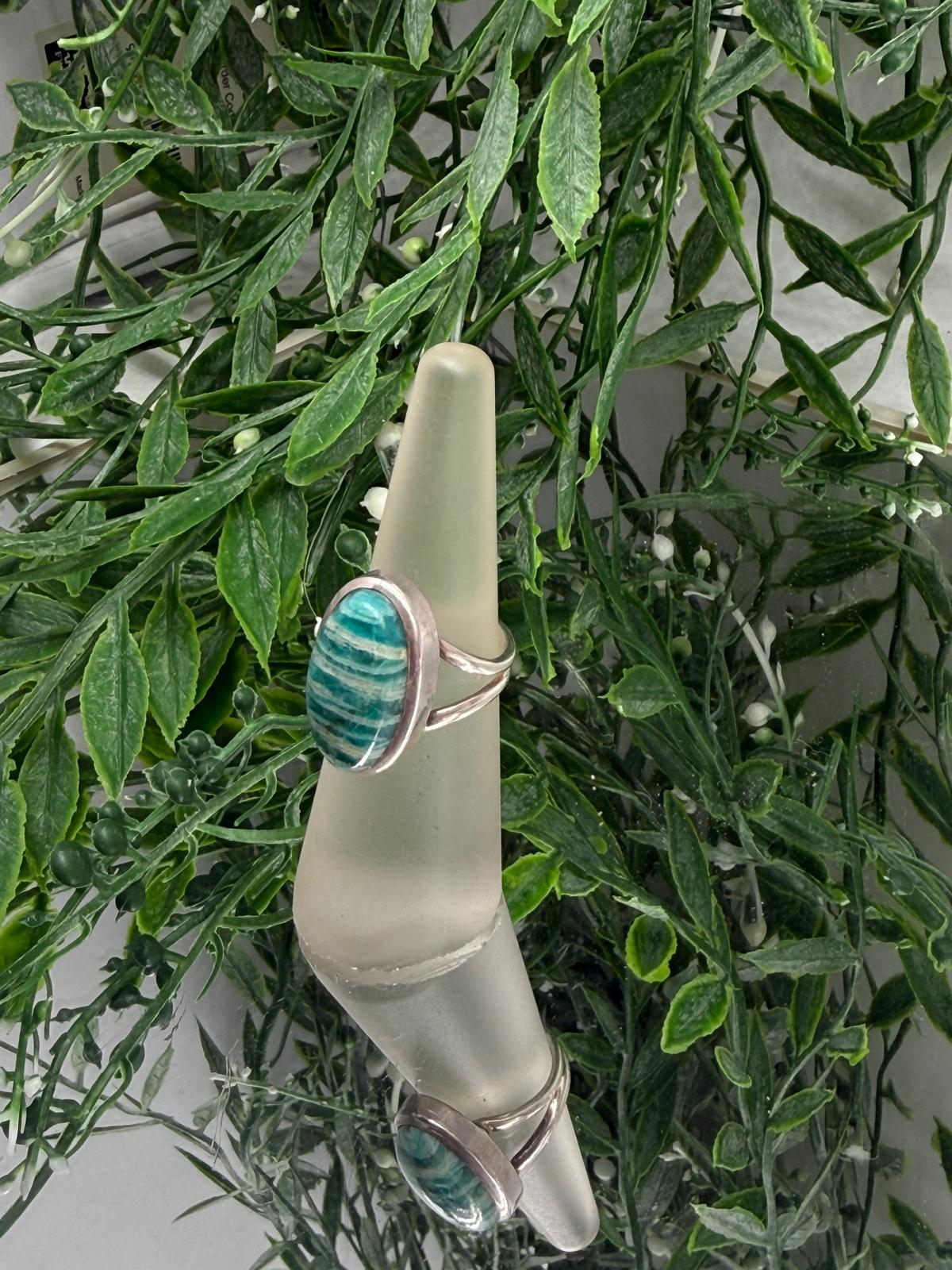 Ocean Calm – Amazonite 925 Sterling Silver Ring (Size 5.5) Crystal Wellness