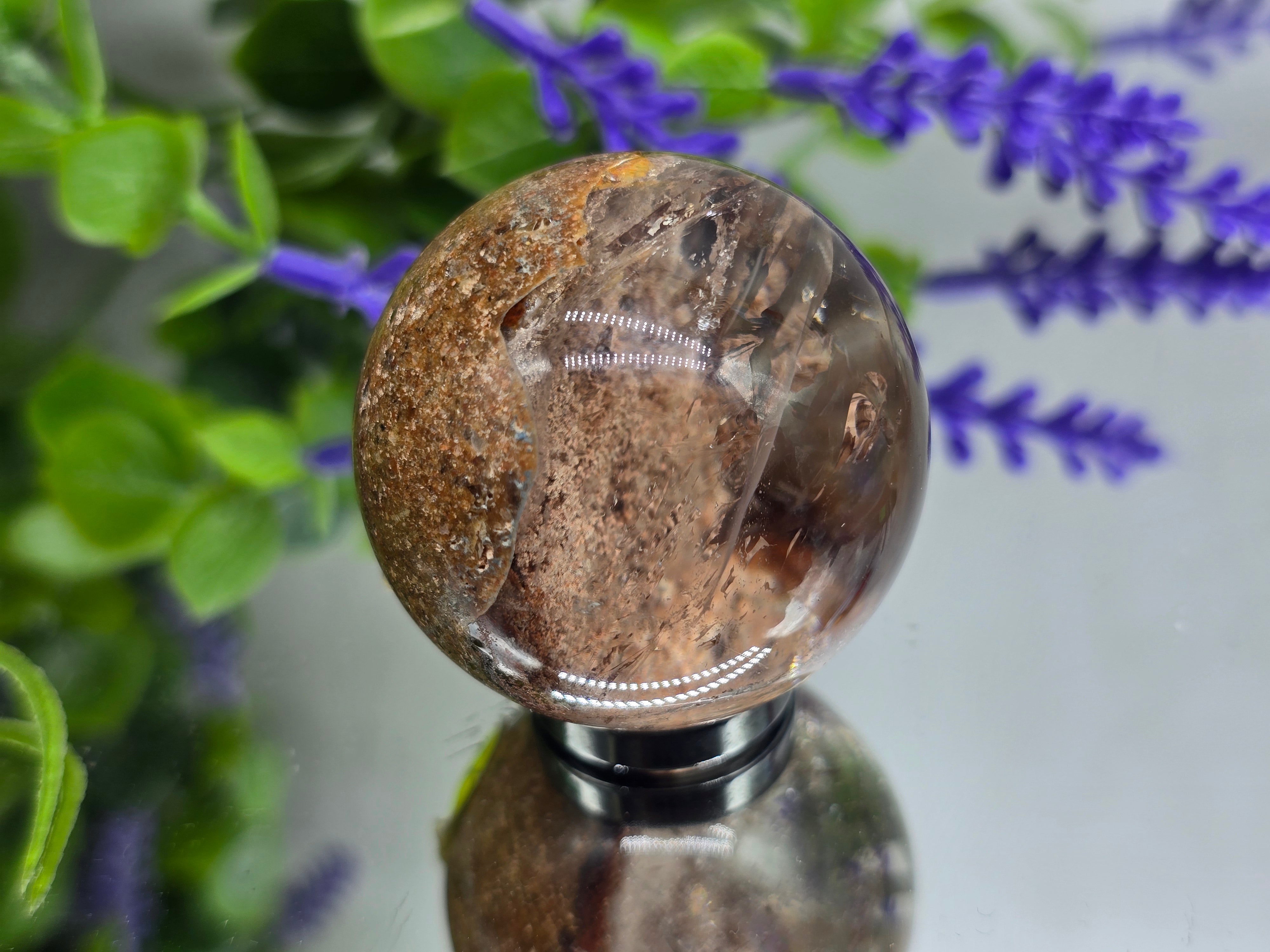 Lodolite Quartz Sphere 4cm – High-Grade Garden Quartz for Deep Healing, Inner Vision & Grounded Manifestation Crystal Wellness