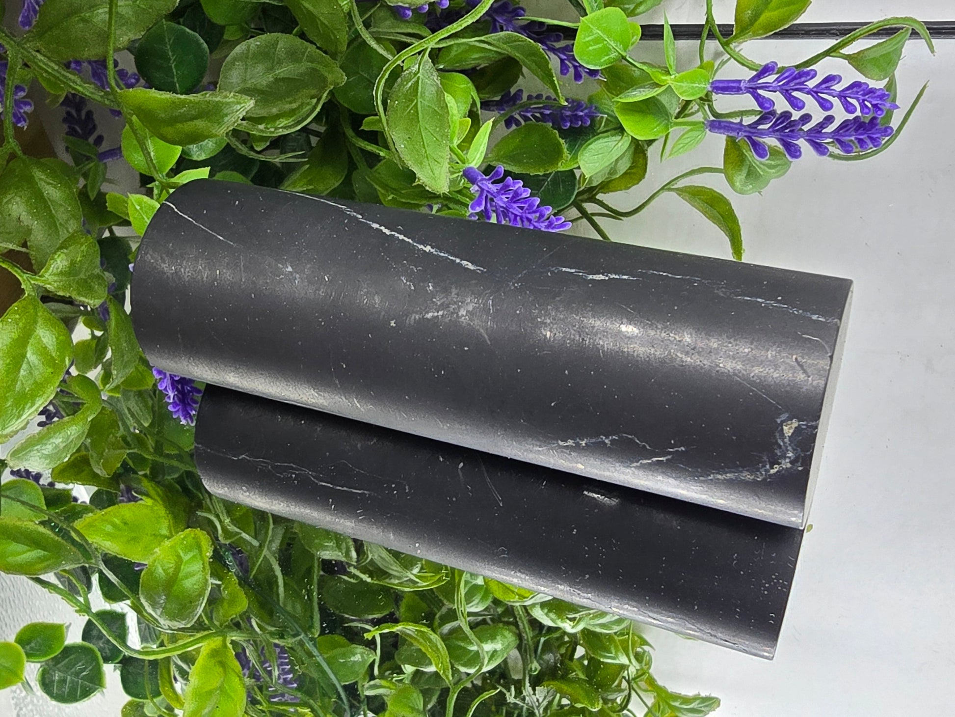 Shungite Harmoniser Cylinder 12.5 x 4cm | EMF Protection Stone | Grounding & Purification Energy Crystal Wellness