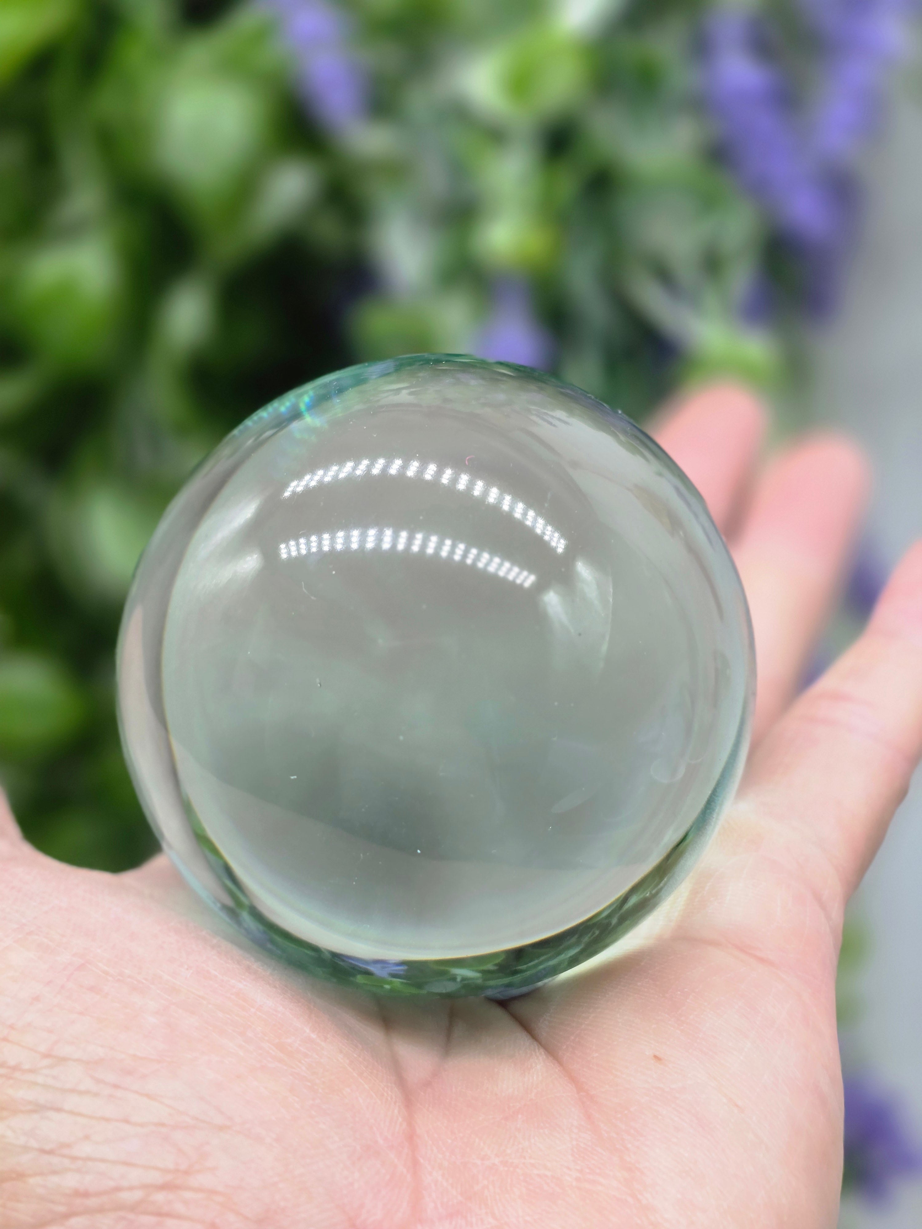 Man-Made Blue Obsidian Sphere — Calm, Clarity & Inner Peace Crystal Wellness