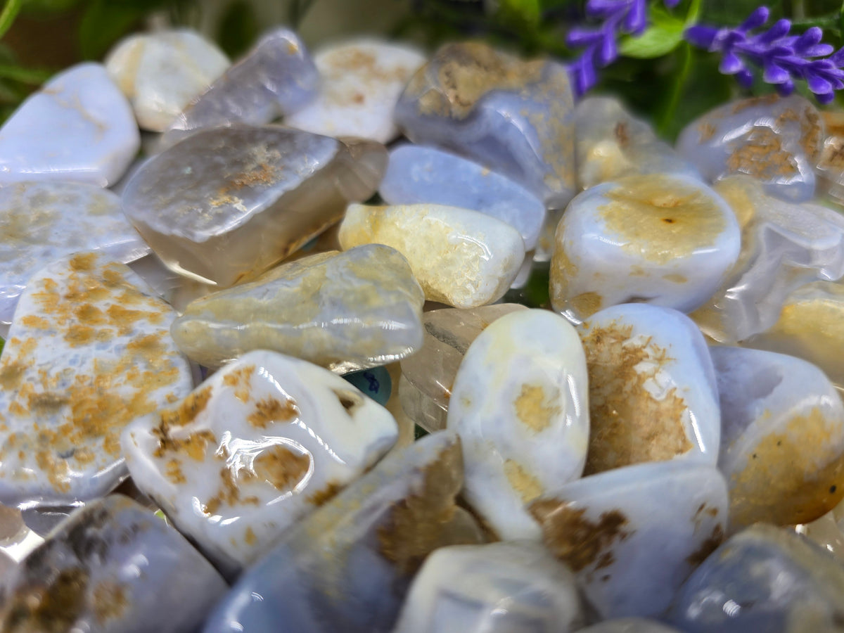 Blue Lace Agate Tumbled Stone Crystal Wellness